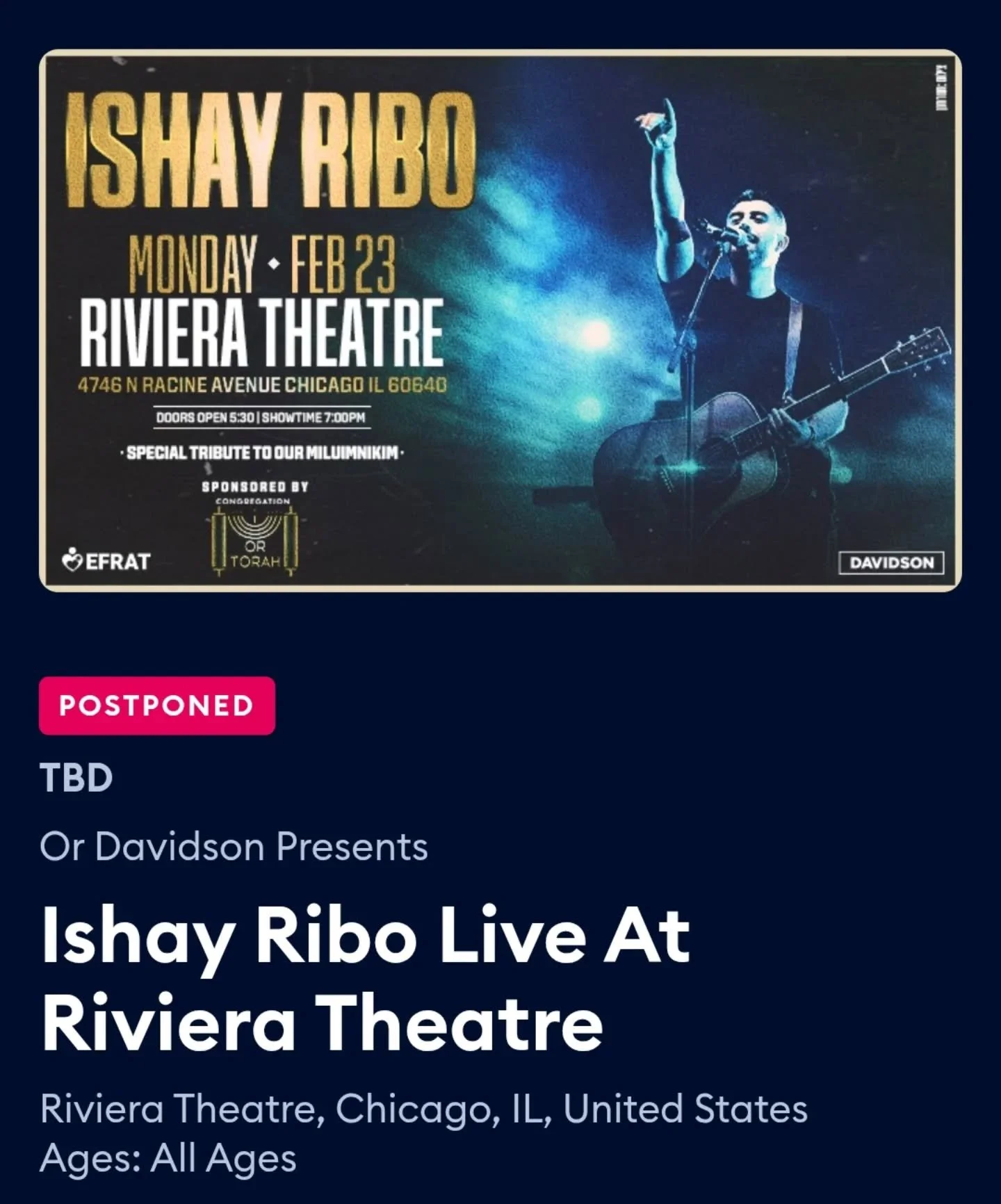 UPDATE! Thanks to everyone calling, emailing, DMing, and commenting relentlessly, the Riviera and Jam USA have  postponed this concert!

But it's not done yet, let's stay on them until it's officially canceled. No genocide supporters in our neighborh