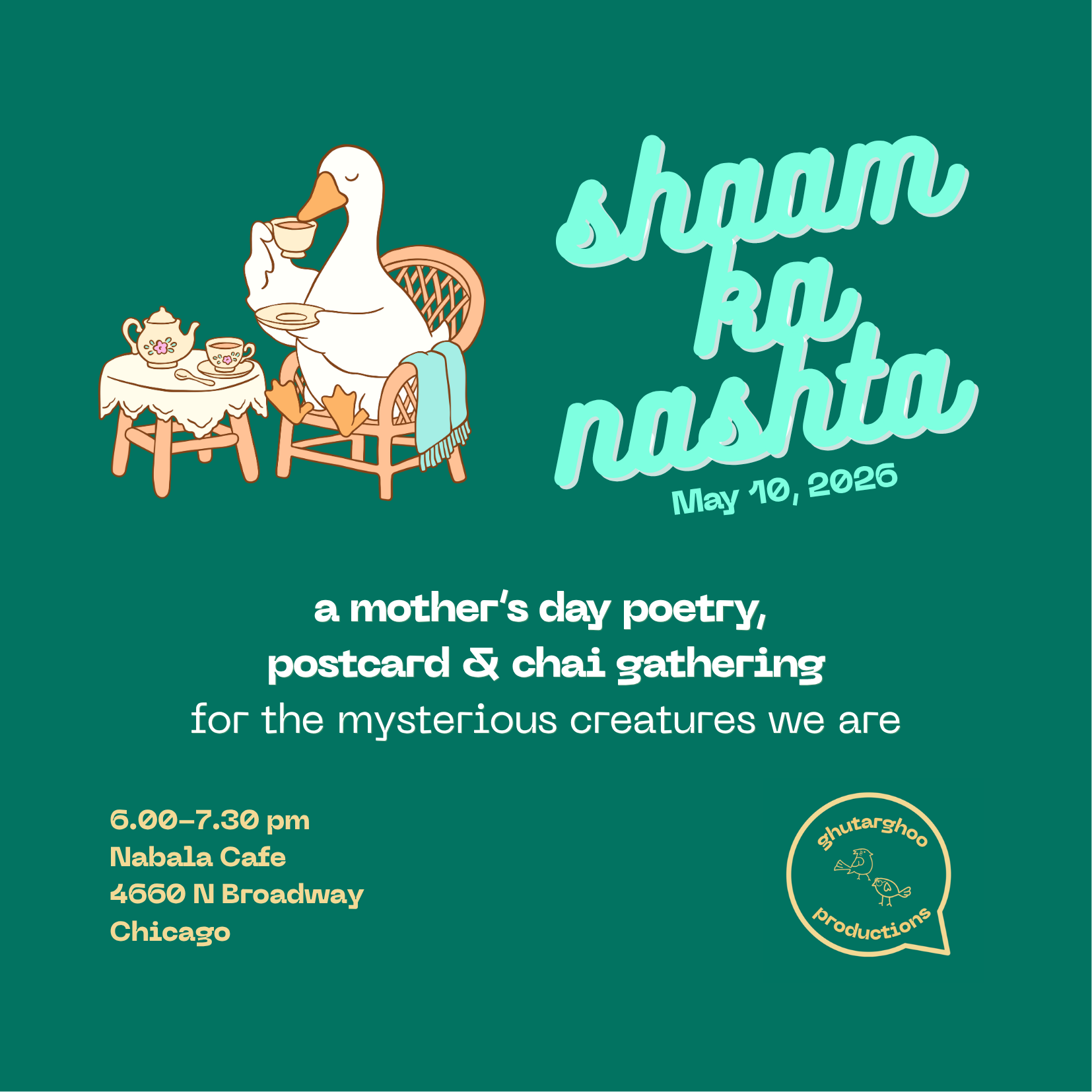 Shaam Ka Nashta | Mother's Day with Chai, Poetry &amp; Postcards