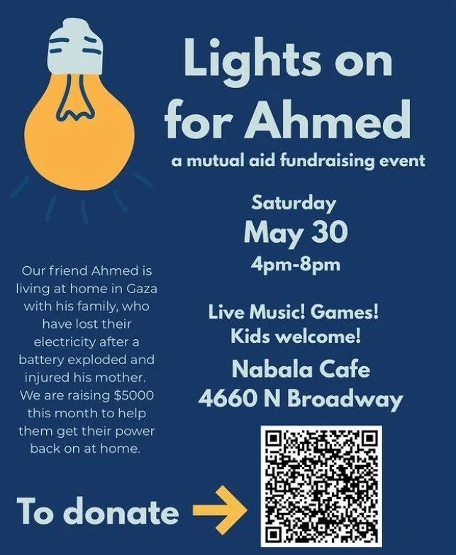 Lights on for Ahmed Gaza Fundraiser