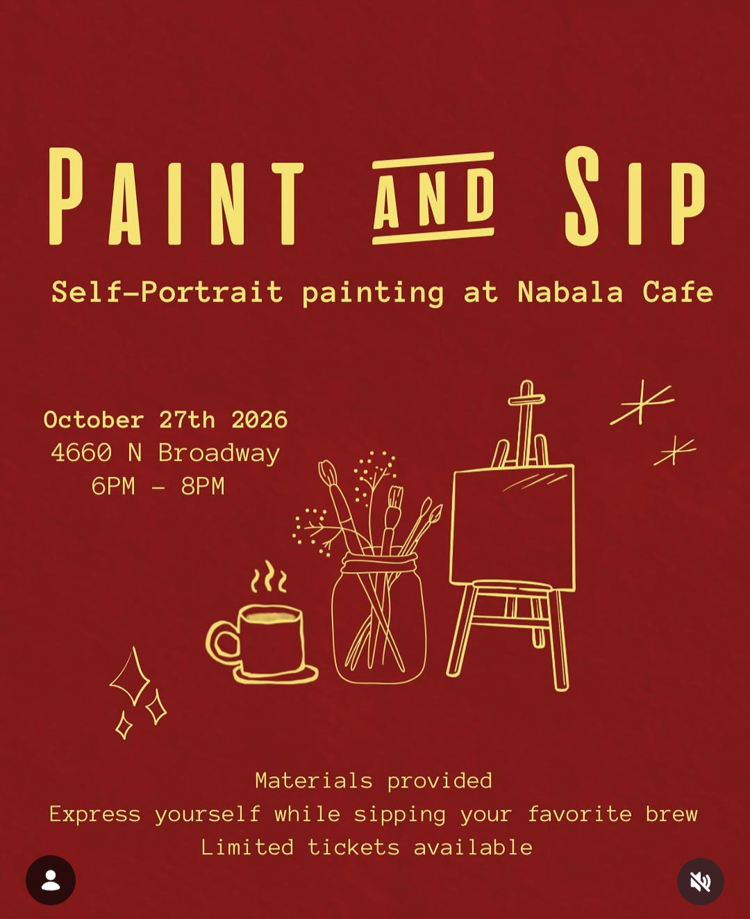 Self-Portrait Paint &amp; Sip class