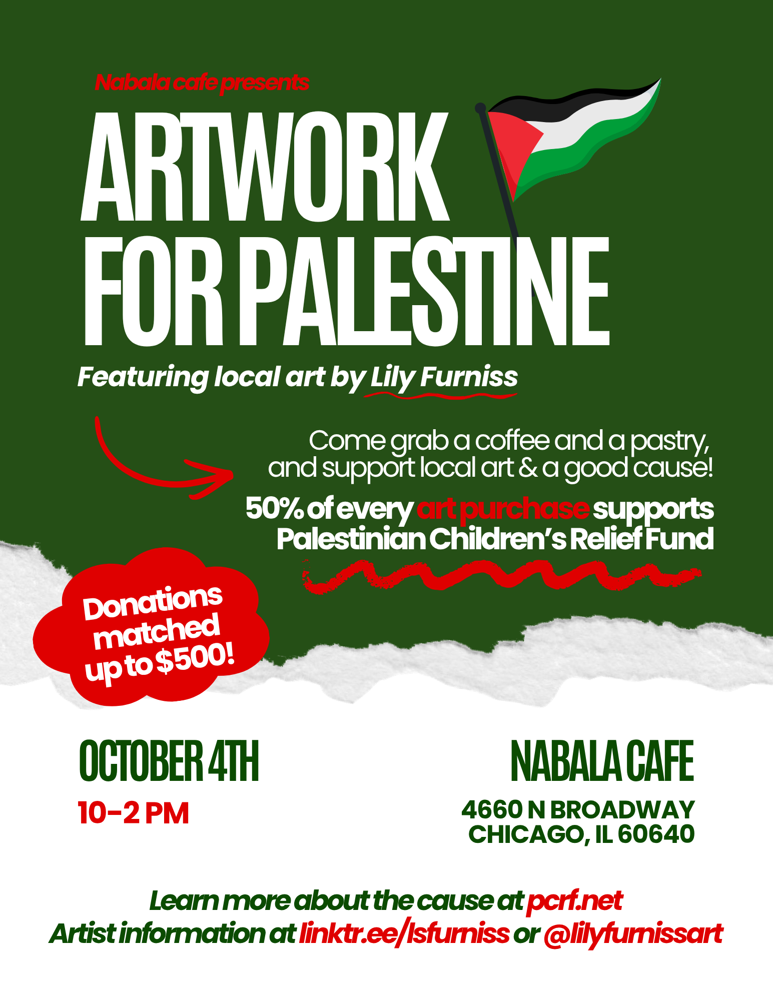 Artwork for Palestine Featuring Local Artist Lily Furniss