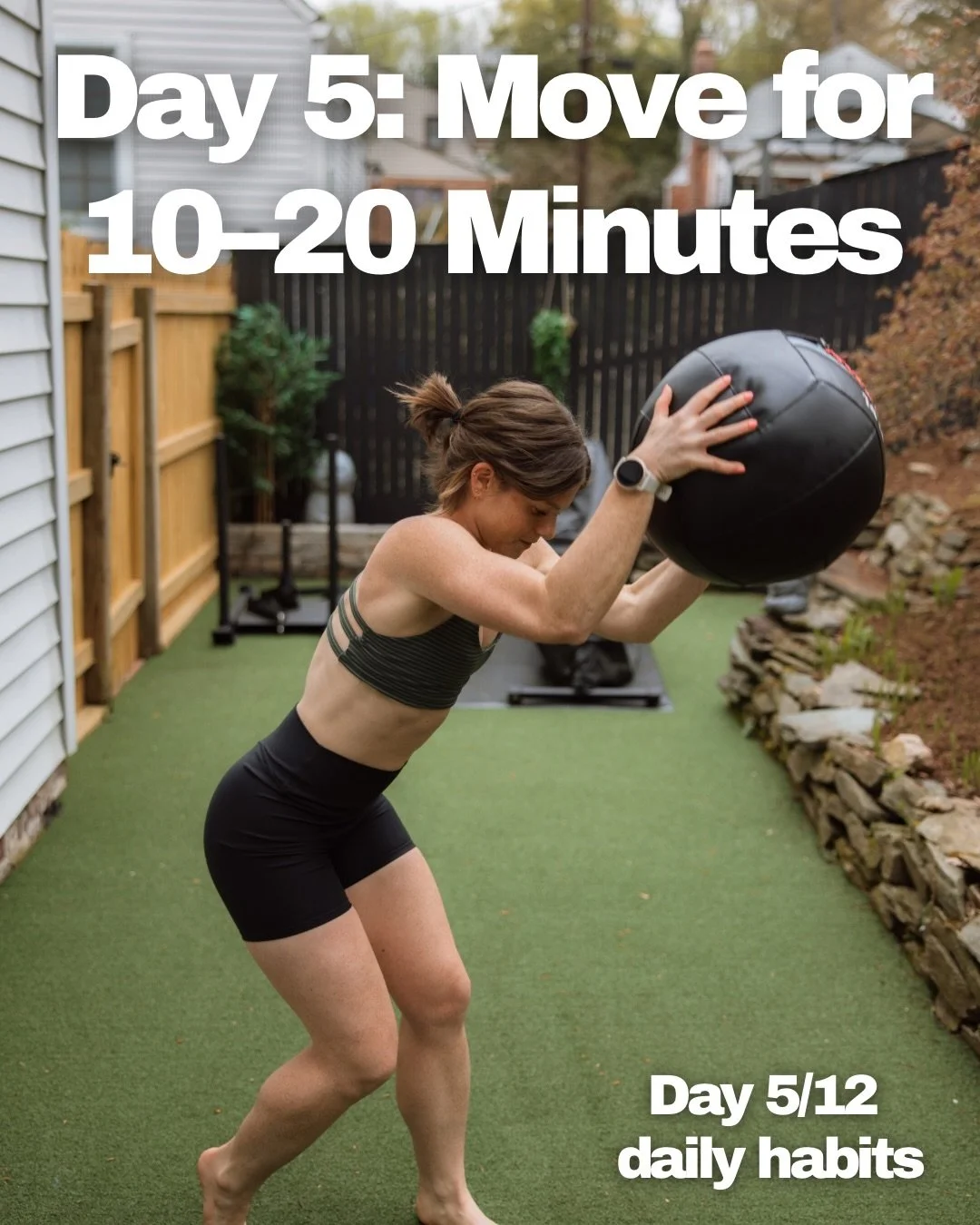 I&rsquo;m not saying workout every day, but I am saying move for at least 10 minutes every day. Walk, play with your kids, lift some weights, do a 10 min yoga class on YouTube, there&rsquo;s so many things you can do but find something you&rsquo;ll c