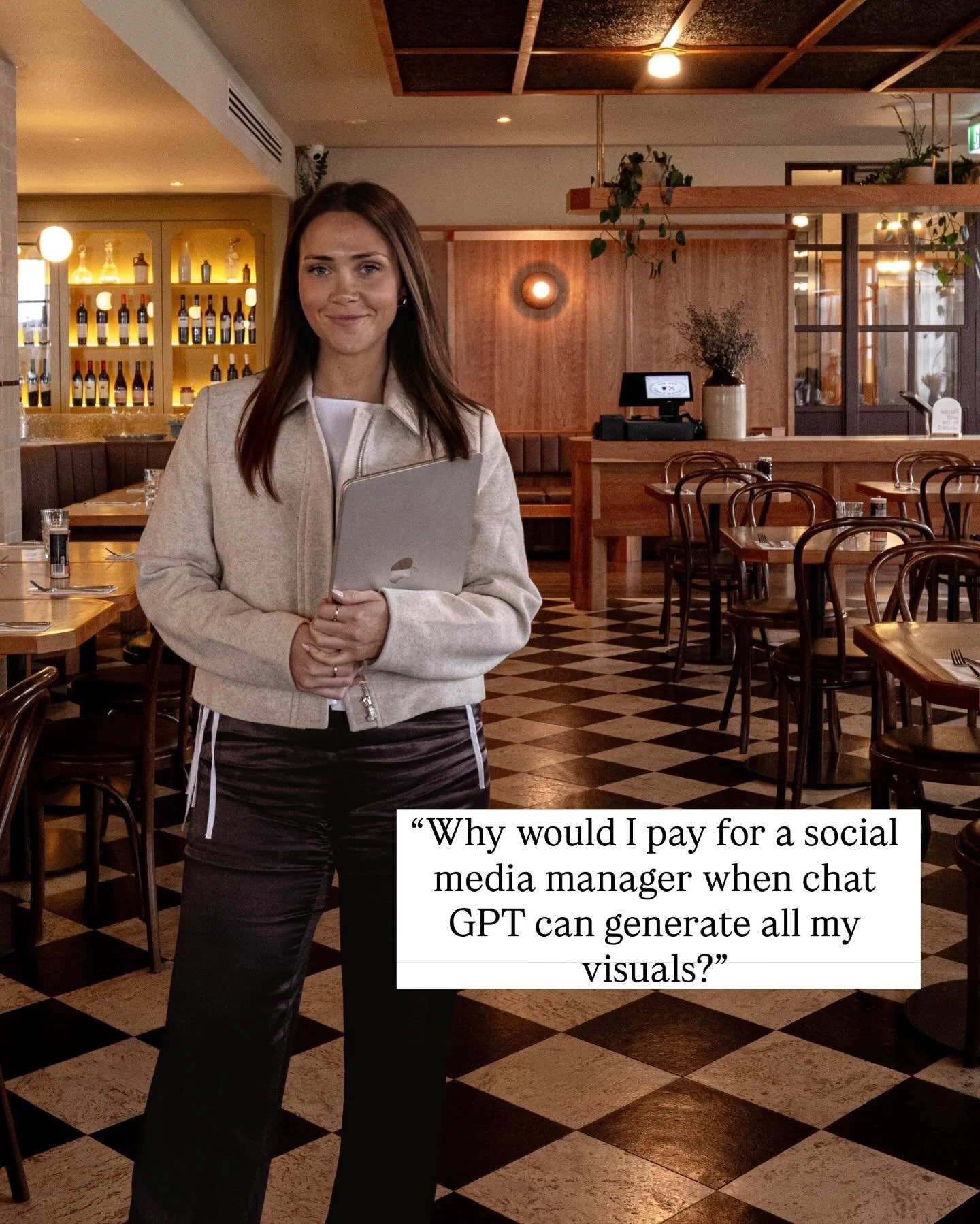 I love ChatGPT, honestly, it&rsquo;s like having an assistant on hand, but it&rsquo;ll never replace me ☕️

It&rsquo;s a great tool when you&rsquo;re short on time or need to get something out quickly on a budget but at the end of the day, it can&rsq