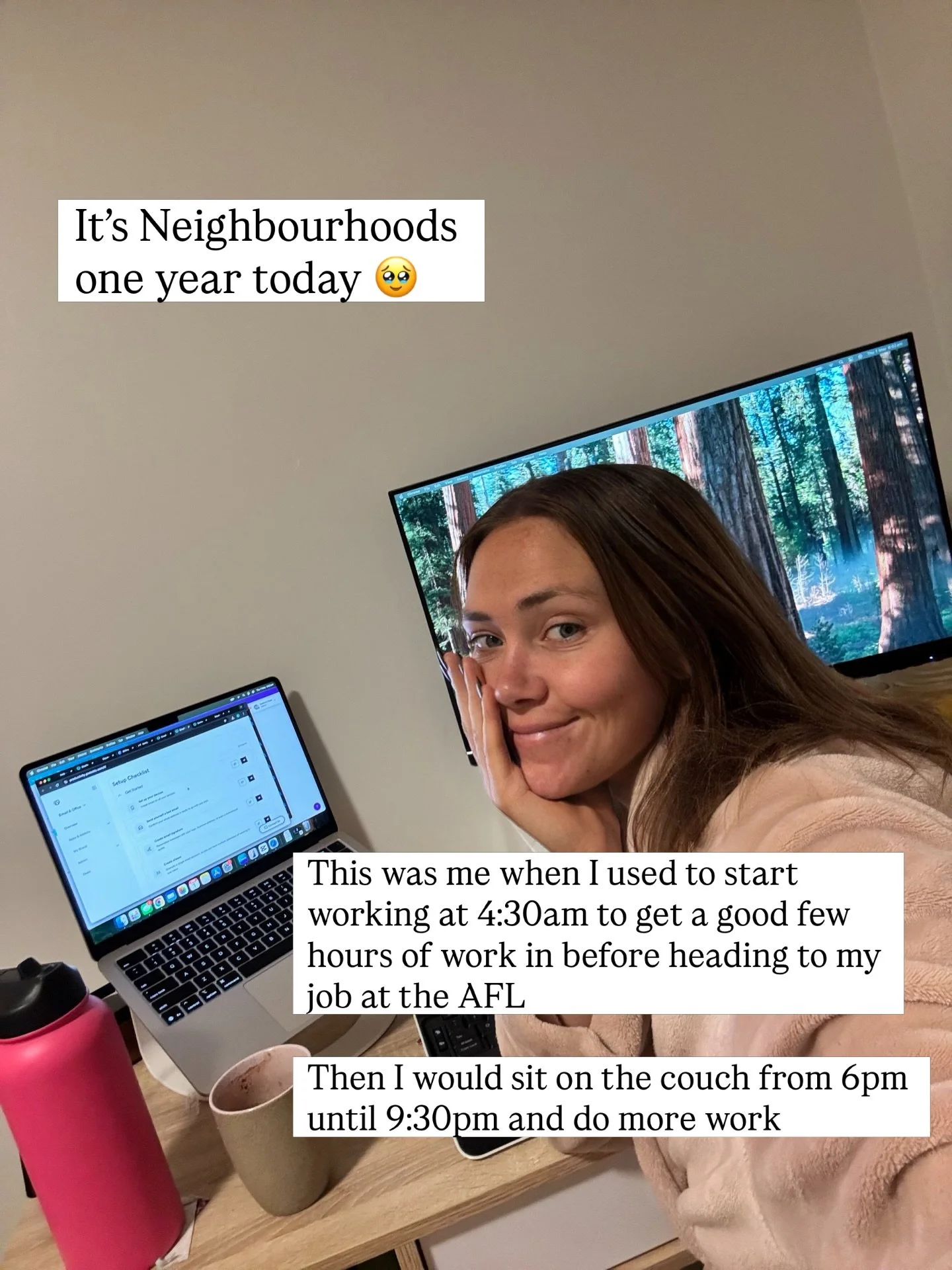Happy one year to Neighbourhood 💕
Beyond grateful to everyone who encouraged me to take the leap, there&rsquo;s too many of you to even name. 

I&rsquo;m celebrating in true self employed fashion by working on the couch with 90 day fiance in the bac