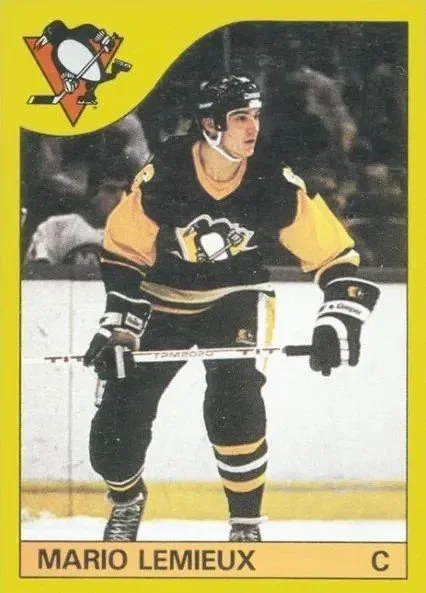 1985-86 O-Pee-Chee Box Bottoms Mario Lemieux RC