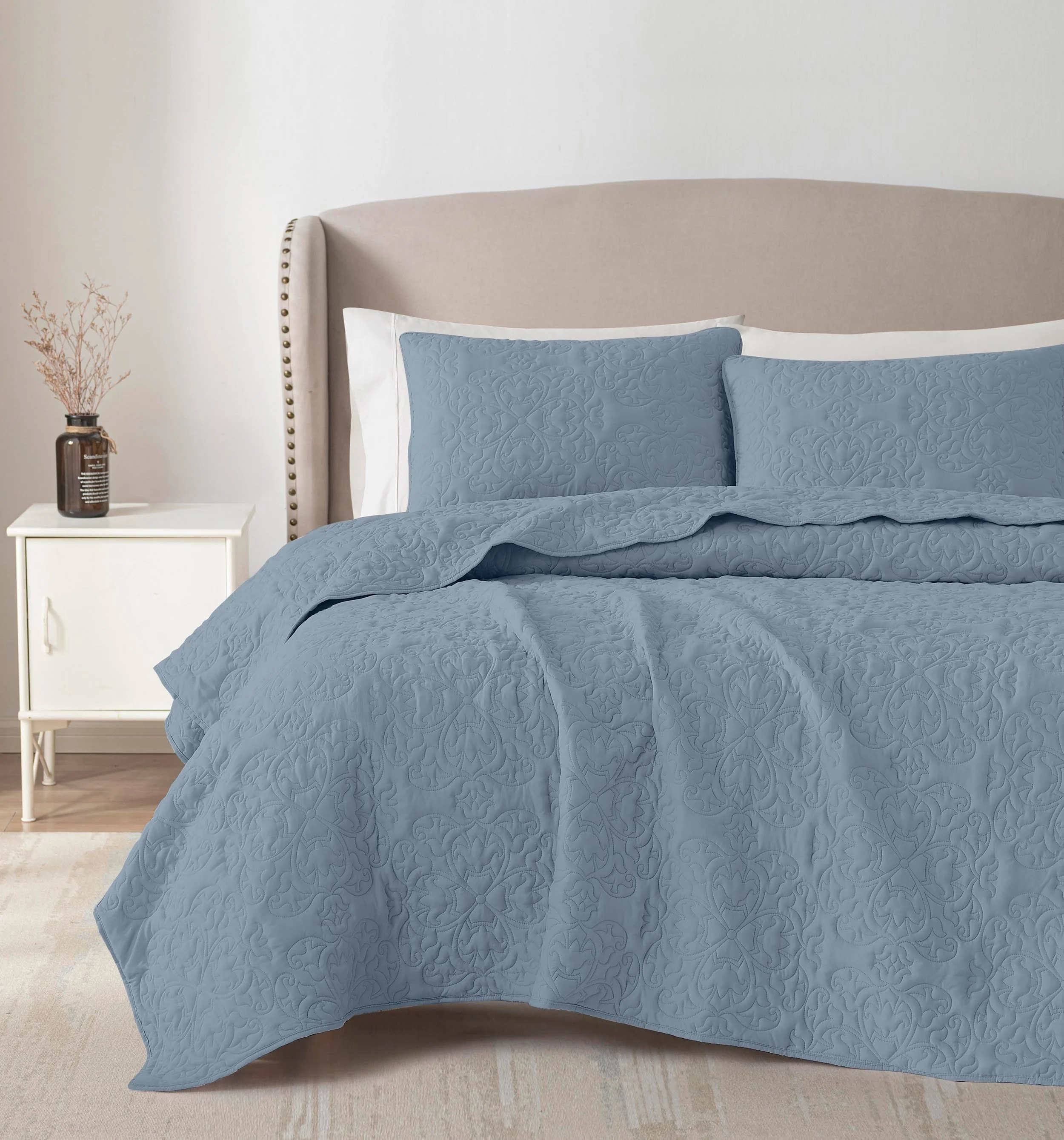 high-resolution lifestyle bed shot photography of the blue colorway.jpg
