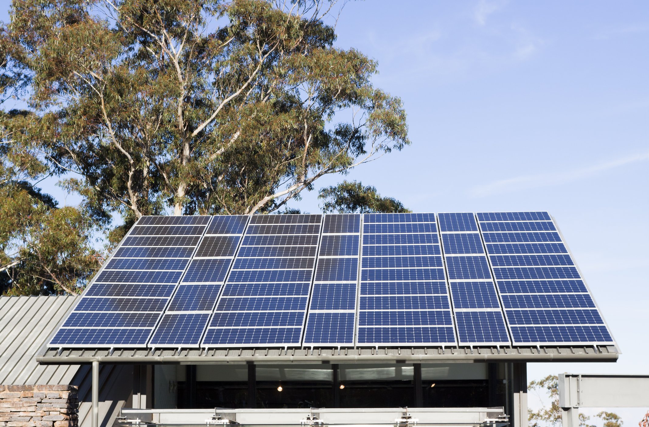 Solar panel on a roof
