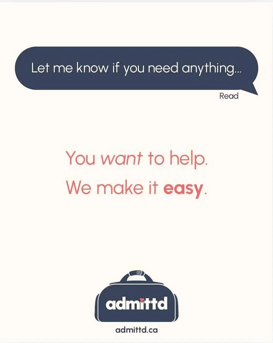 When someone you love is in the hospital, it's hard to know what to do.

You want to help.
You want to make things easier.
You want them to feel cared for.

That's why we created The Duffle.

A thoughtful way to support patients and families during s