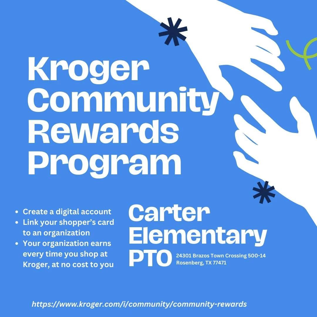 With all the holiday shopping that&rsquo;s about to happen, you can give back to Carter while grabbing that turkey or pumpkin pie! 🦃 🍂🥧

Kroger's Community Rewards Program gives back money to a community organization of your choice every time you 