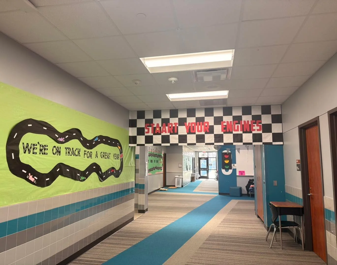 🏁STAAR Testing, here 3rd Grade comes! 🏁

Our 3rd Grade hallway is ready to race through these tests and come out victorious! Thanks to our AMAZING VP, Sara Dresner, for her creative vision and talent for this hallway! 🏎️💨🏆

We wish every student