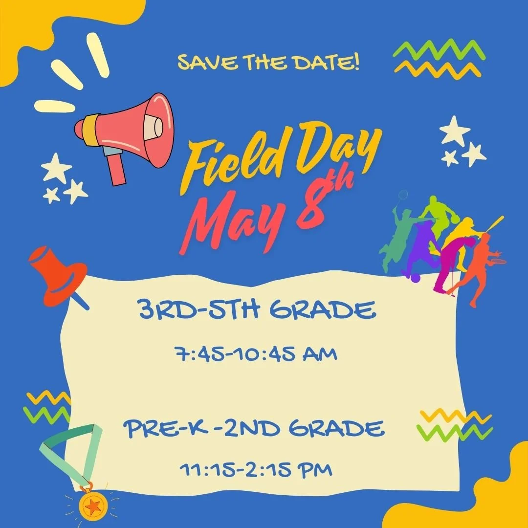 📣SAVE THE DATE! 📣 Carter's Field Day is next Friday, May 8th! 💦⚽🏀⚾🎖

We are looking for volunteers to help at the stations! If you are available to help, please sign up here 🔽
https://www.signupgenius.com/go/805054AADA823ABFF2-63172986-field#/
