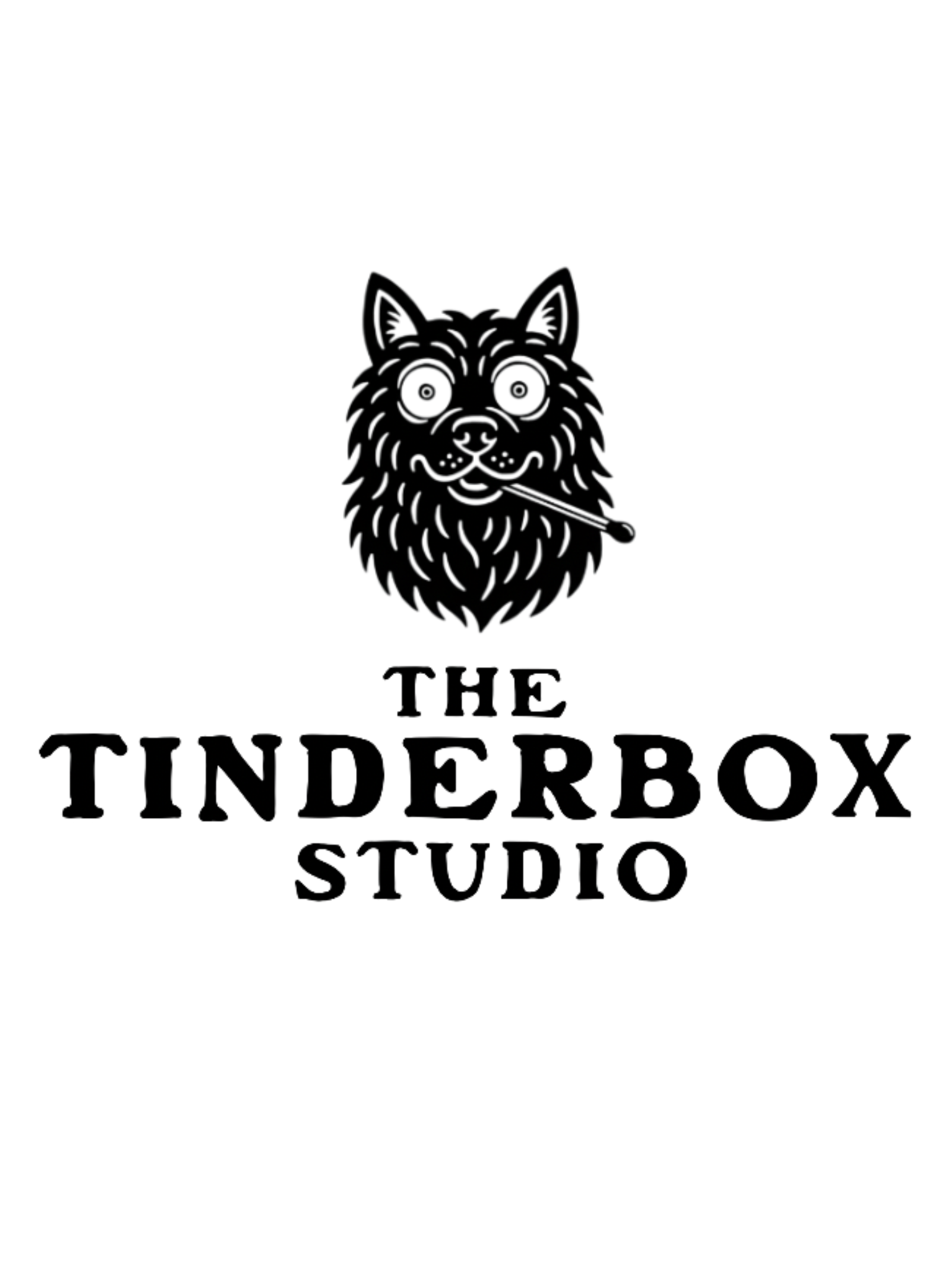 Illustration of a dog with a pipe in its mouth, accompanied by the text 'I LIKE DOGS'.