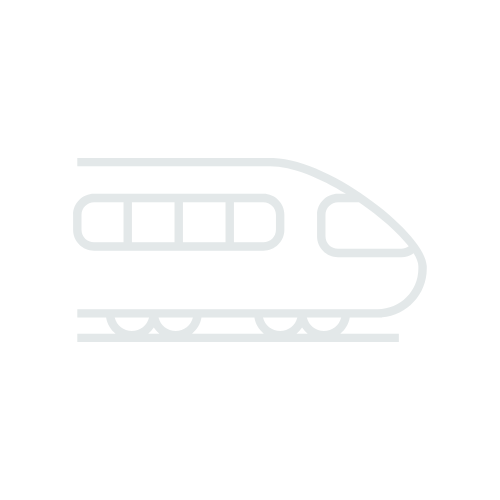 Simple outline of a train or high-speed train on a black background.