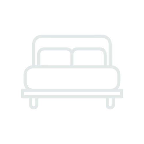 Minimalist bed icon with headboard and pillows