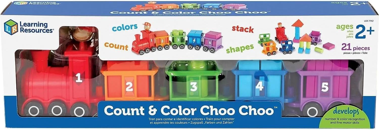 Interactive Learning Train: Train set with blocks, promotes pretend play, motor skills, number/ shape/ color recognition
