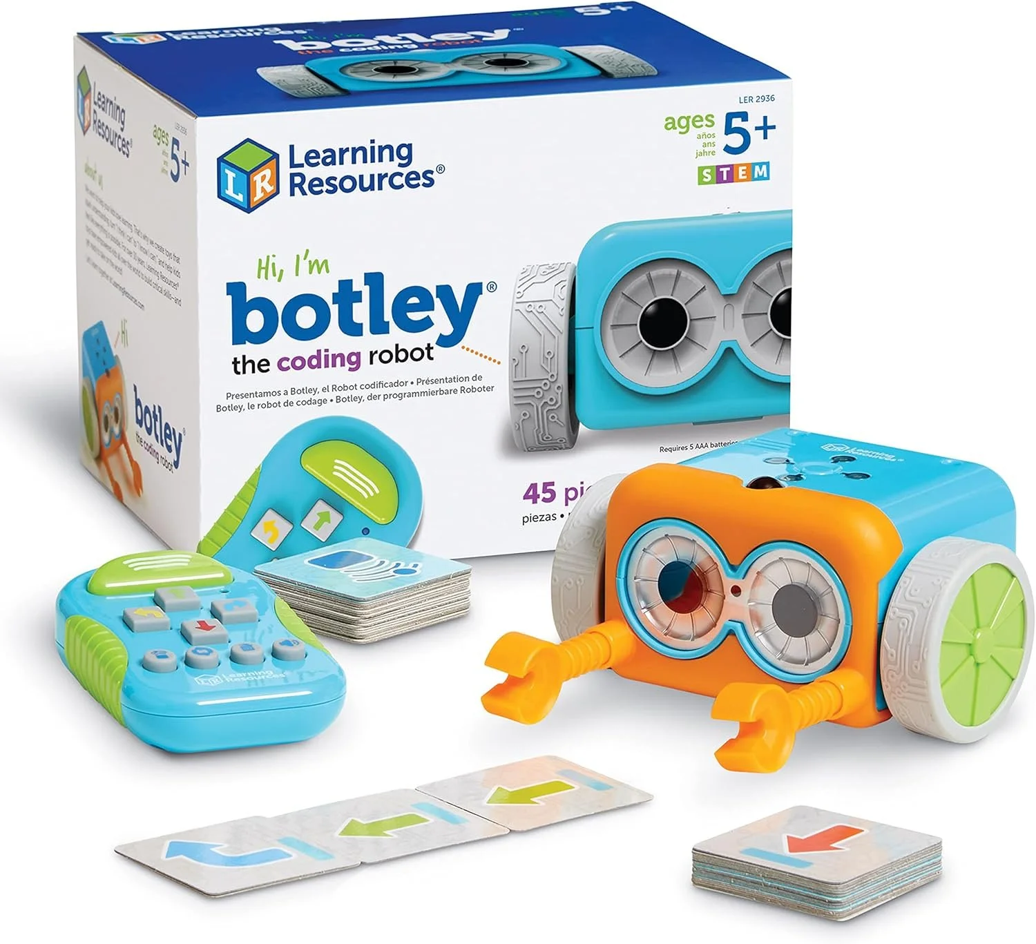 Coding STEM Toy: Screen-free 45 piece set, learn problem solving, basic coding skills, & critical thinking