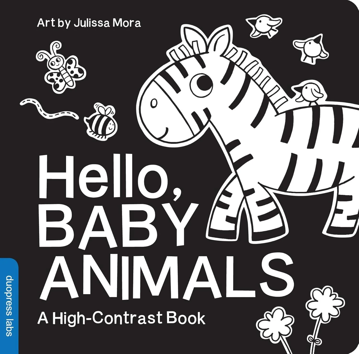 High Contrast Book: Sturdy, non-toxic, rounded board book that helps with visual discrimination