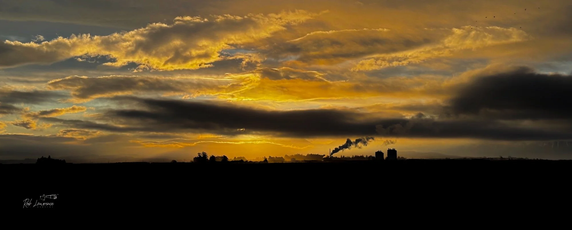 Looking west and the Fonterra Milk power plant Darfield 