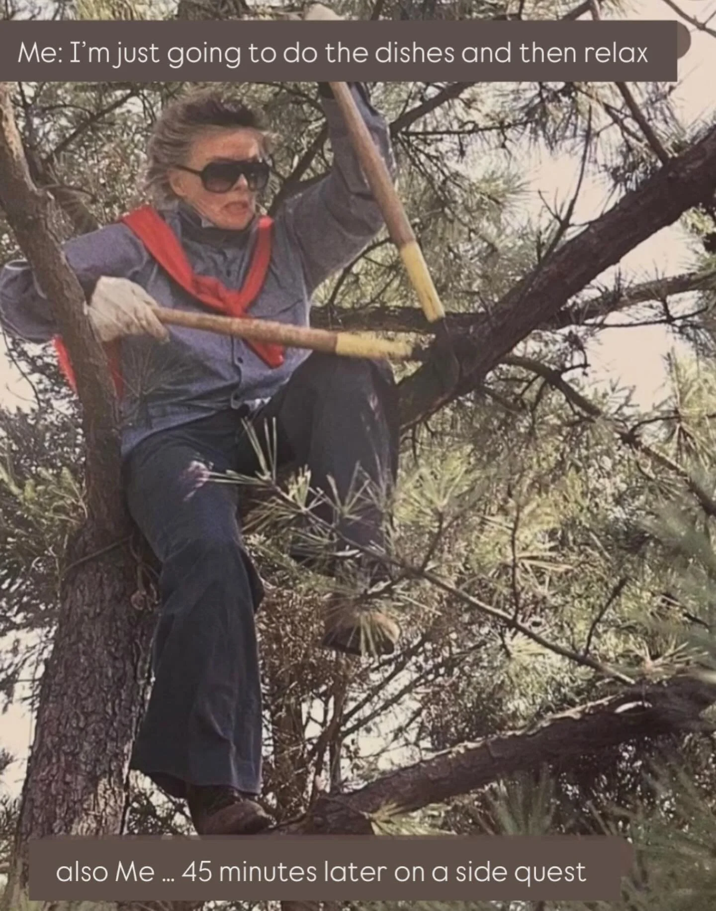 Far too accurate in this in between .. 😂🙋🏼&zwj;♀️.. 
It me &hellip;. @unearthedgoodsco thank you for such a smile today ✨.. just over here living in the in between ..✨