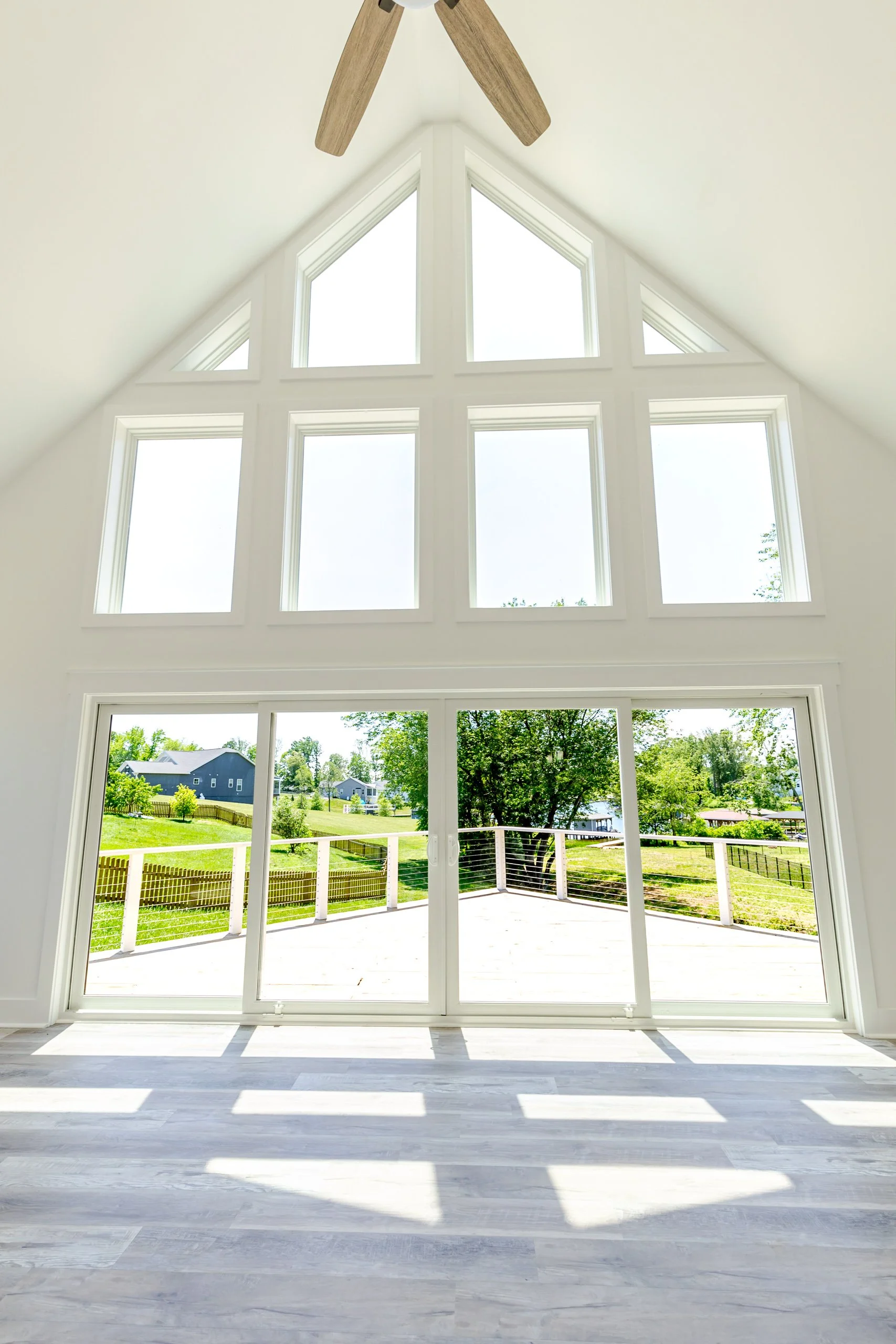 Stunning luxury lake view from living room window on a waterfront lot on Lake Anna in Mineral, Virginia
