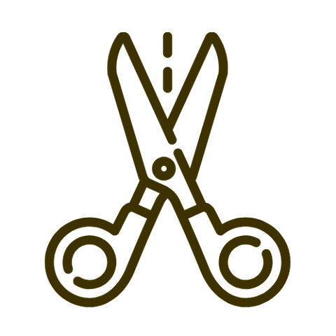 Outline of a pair of scissors.