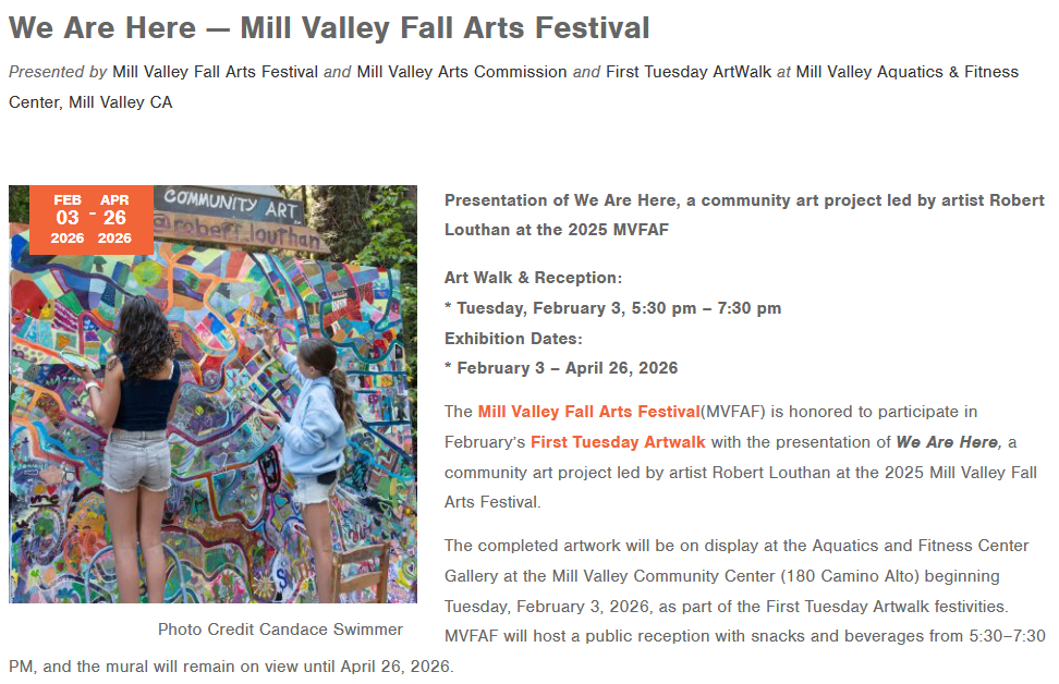 Presentation of We Are Here - MVFAF community art project - February 3, 2026