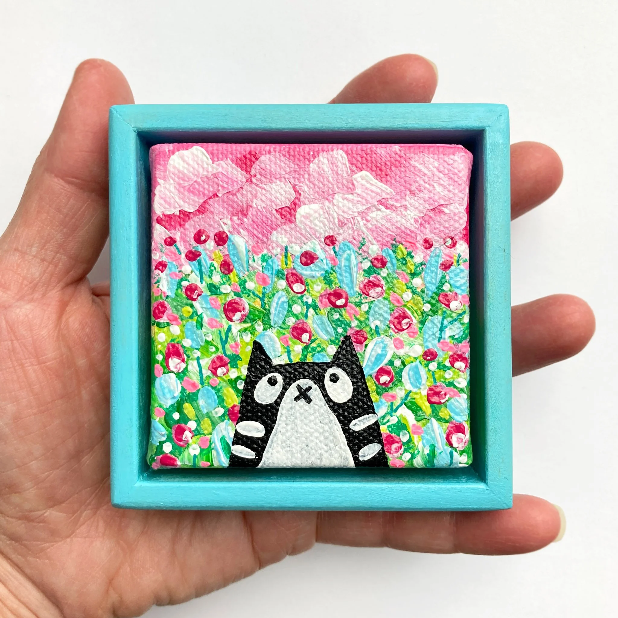 PÉTUNIA - Mini Minou | 2.5"x2.5" | Encadré