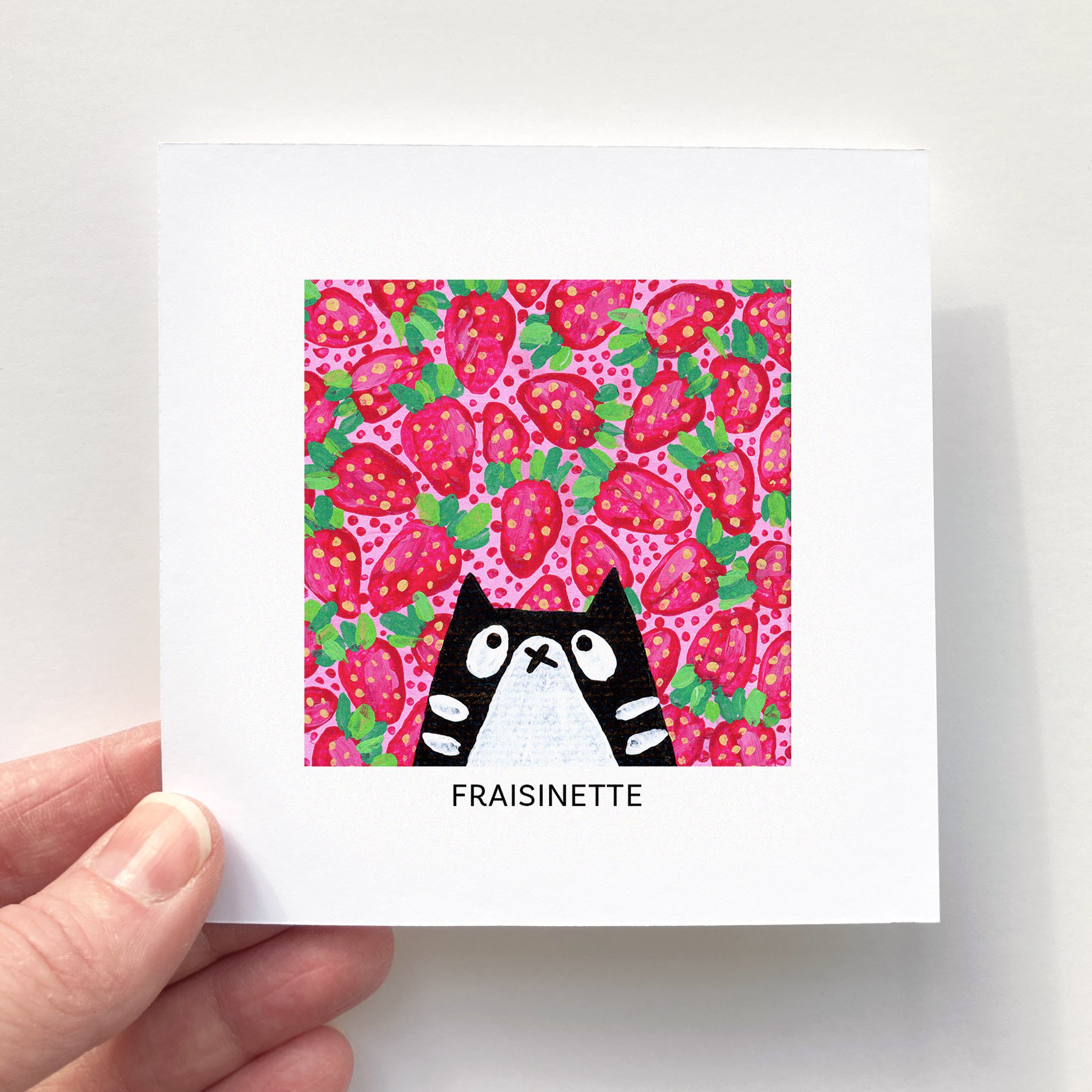 Mini Affiche 4"x4" - Mini Minou - FRAISINETTE