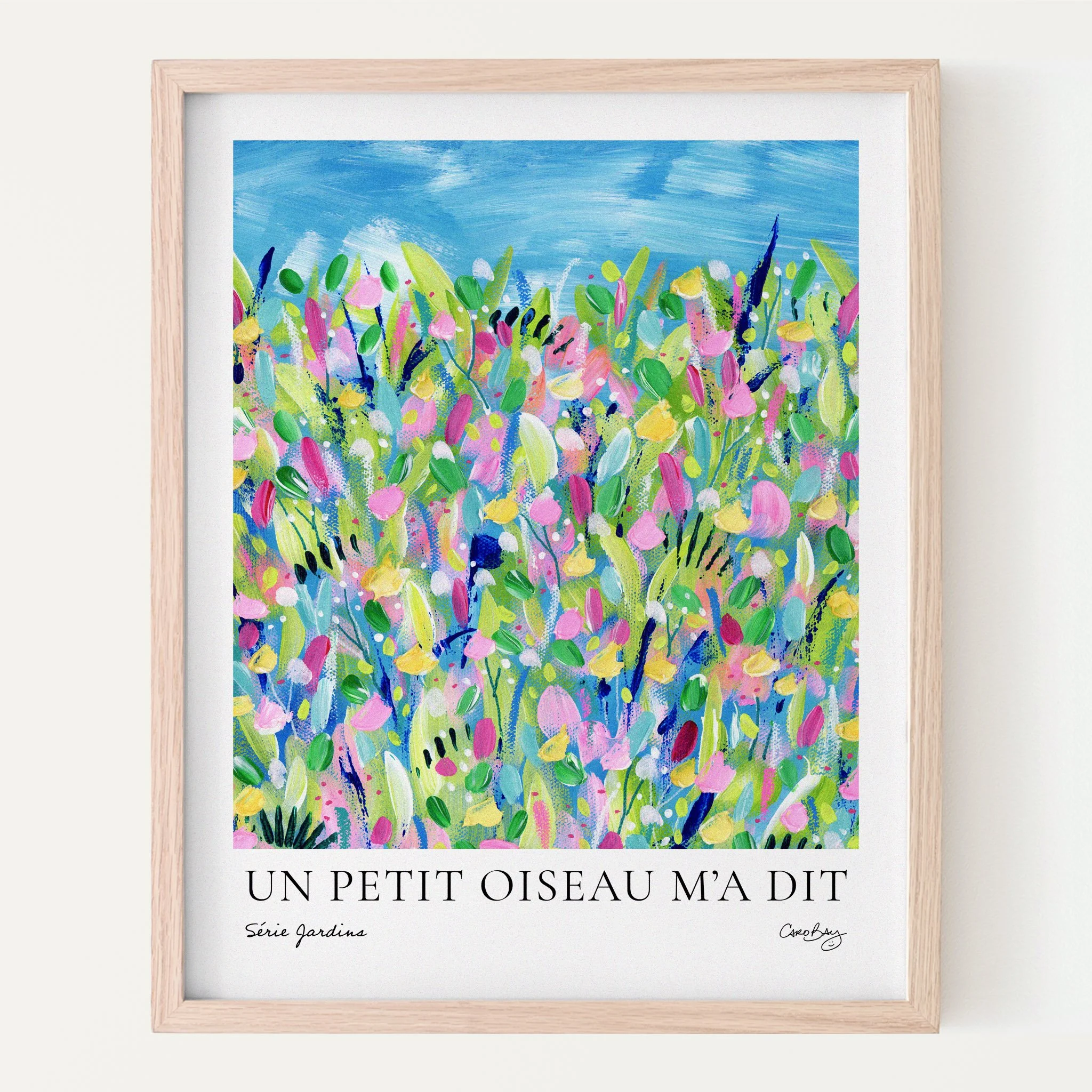 Un petit oiseau m’a dit-8x10-Print-Affiche-Peinture-Jardin-Floral-Abstrait-Caro-Bay-Art-CADRE.jpg
