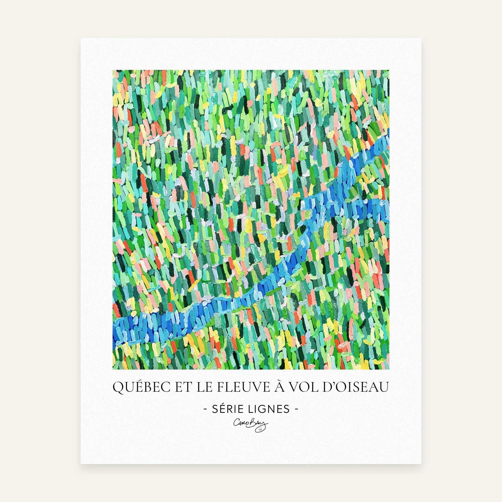 Quebec-et-le-fleuve-a-vol-doiseau-8x10-Print-Affiche-Peinture-Abstraite-Lignes-Caro-Bay-Art-PAPIER.jpg