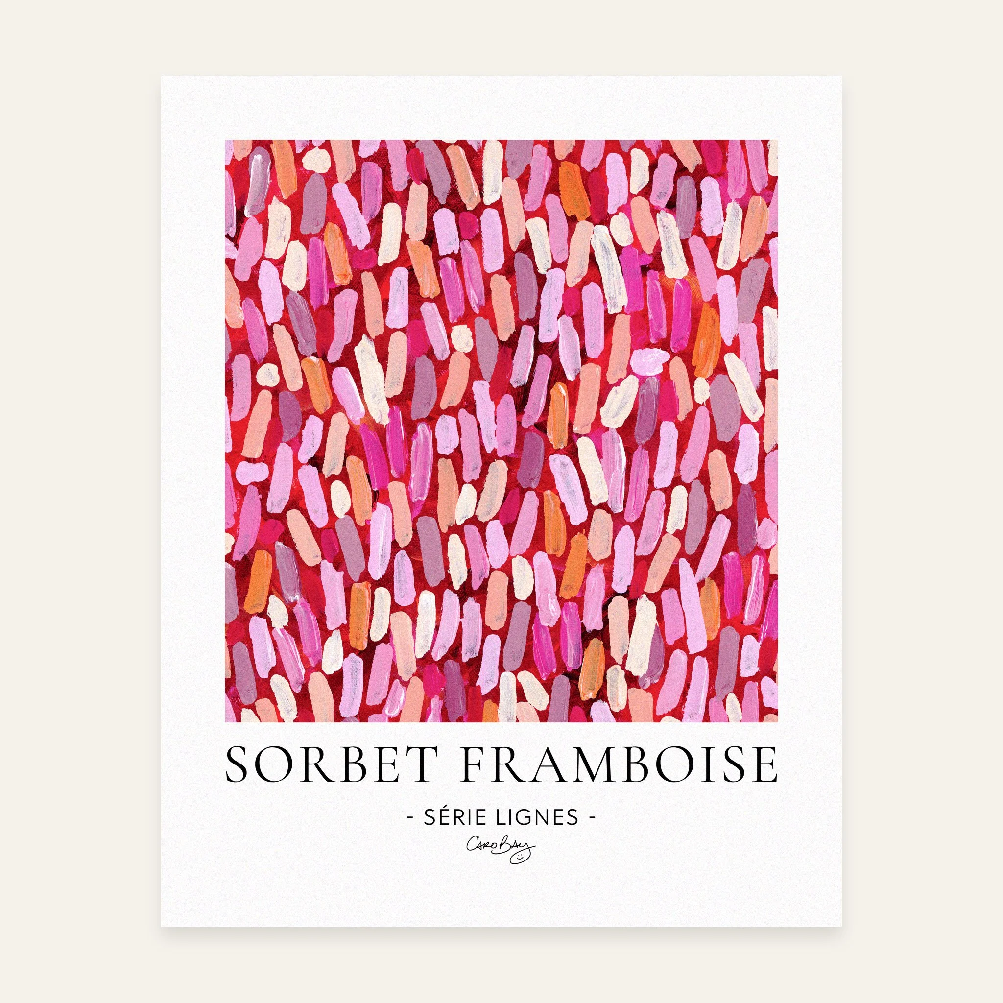 Sorbet-Framboise-8x10-Print-Affiche-Peinture-Abstraite-Lignes-Caro-Bay-Art.jpg