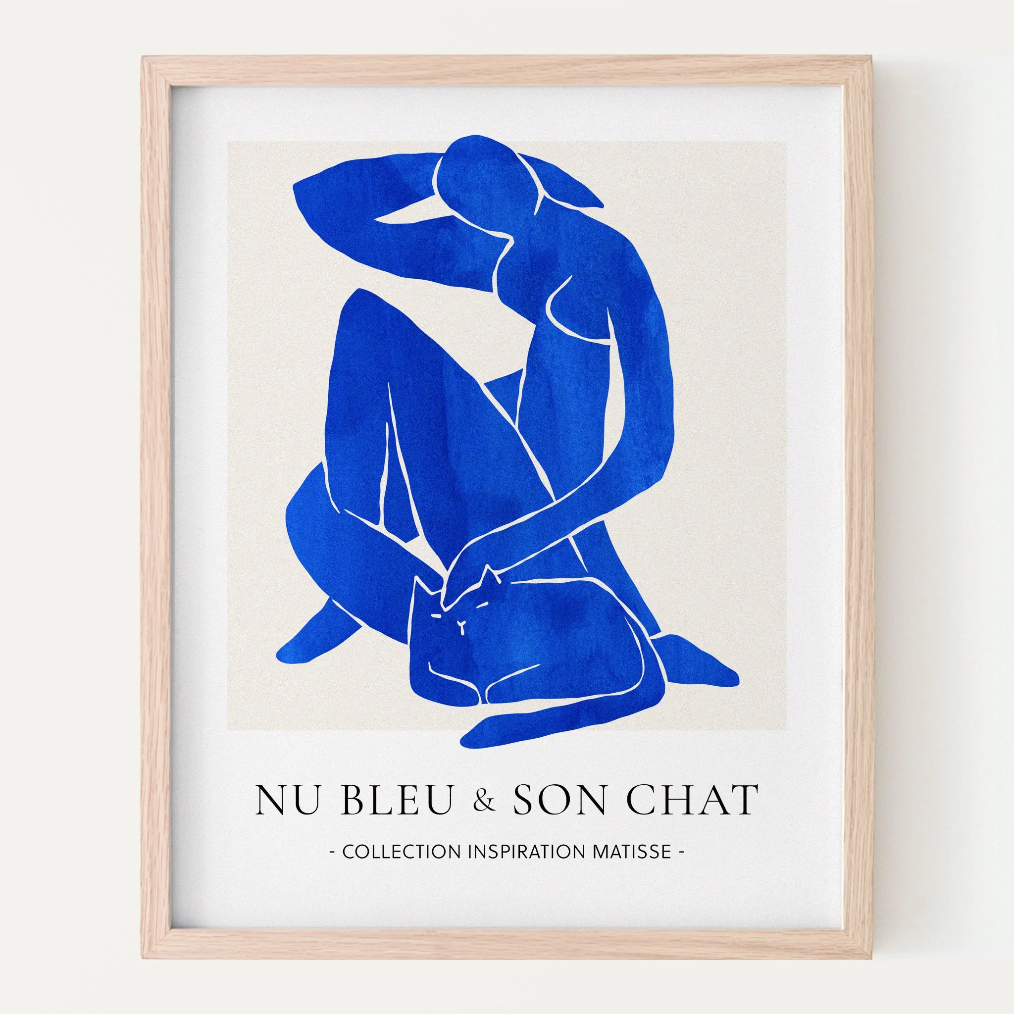 Affiche - Inspiration Matisse - Nu bleu et son chat
