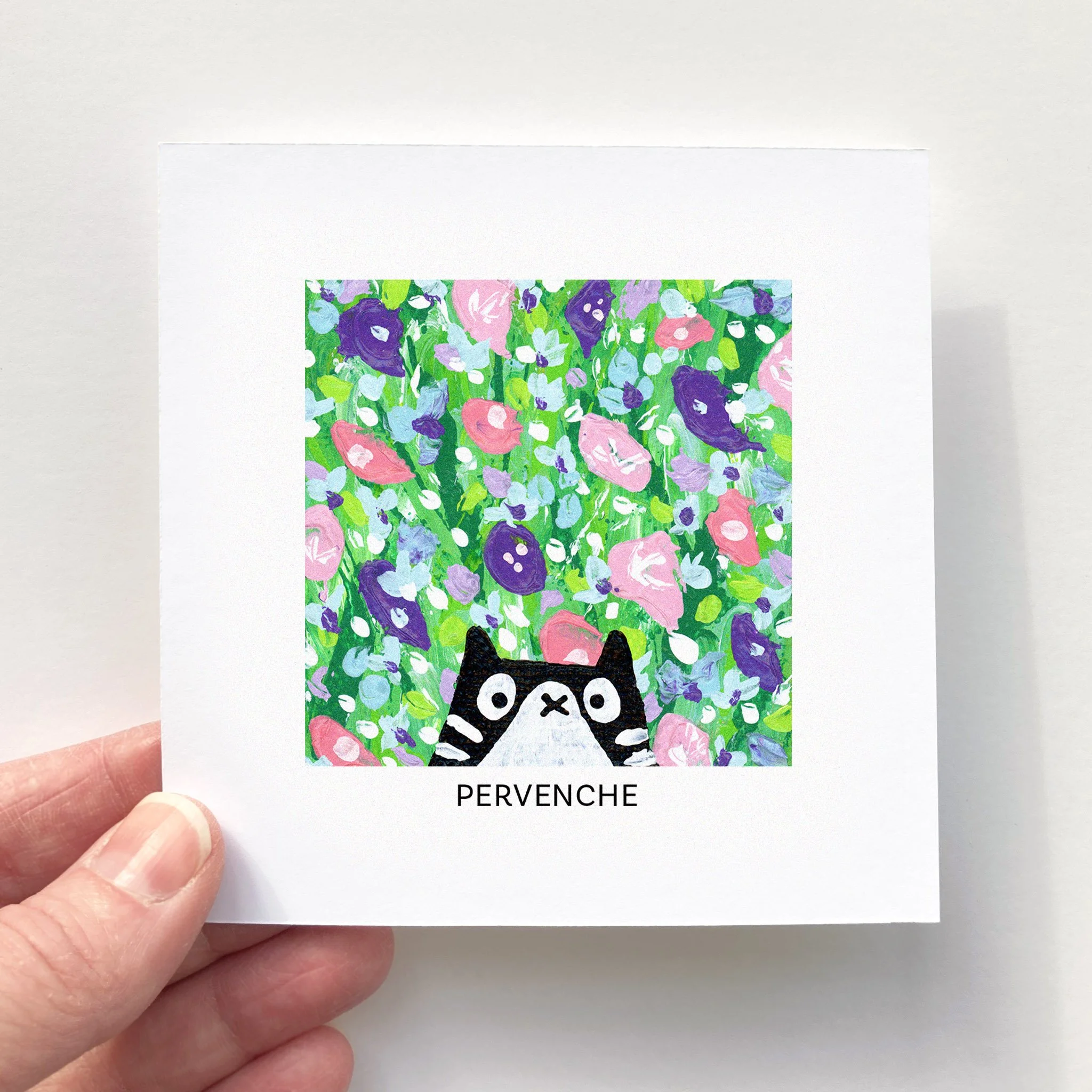 Mini Affiche 4"x4" - Mini Minou - PERVENCHE
