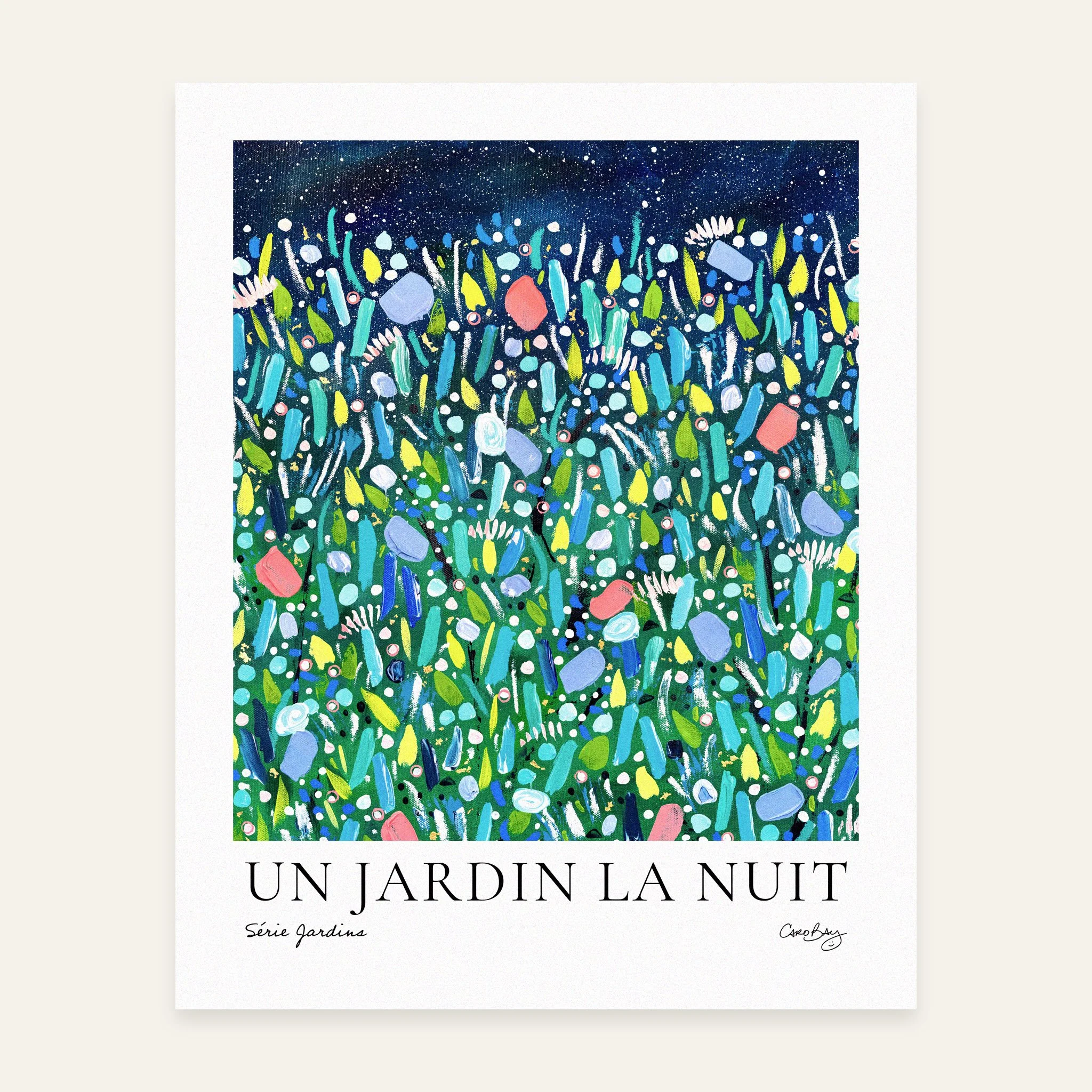 Un jardin la nuit-8x10-Print-Affiche-Peinture-Jardin-Floral-Abstrait-Caro-Bay-Art-PAPIER.jpg