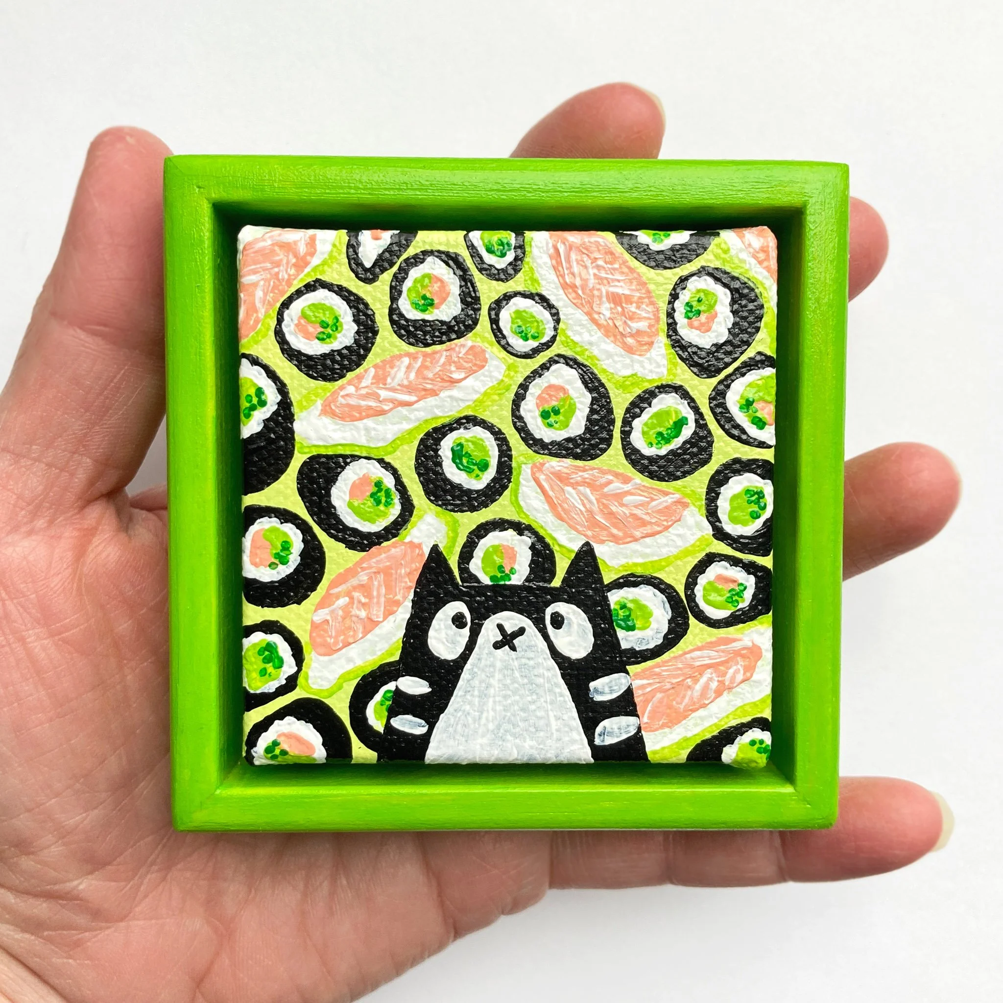 SUSHI - Mini Minou | 2.5"x2.5" | Encadré