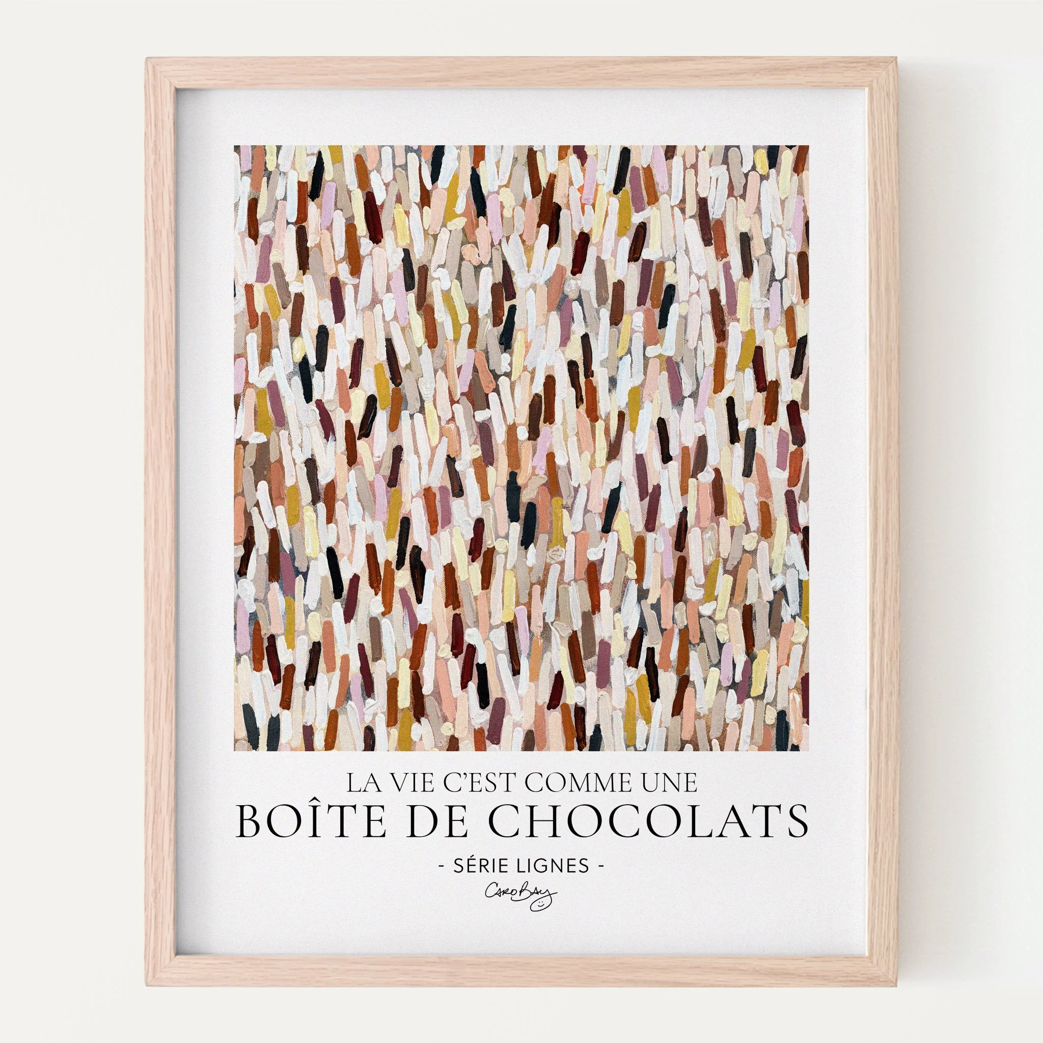 Affiche - La vie c’est comme une boîte de chocolats - Série Lignes
