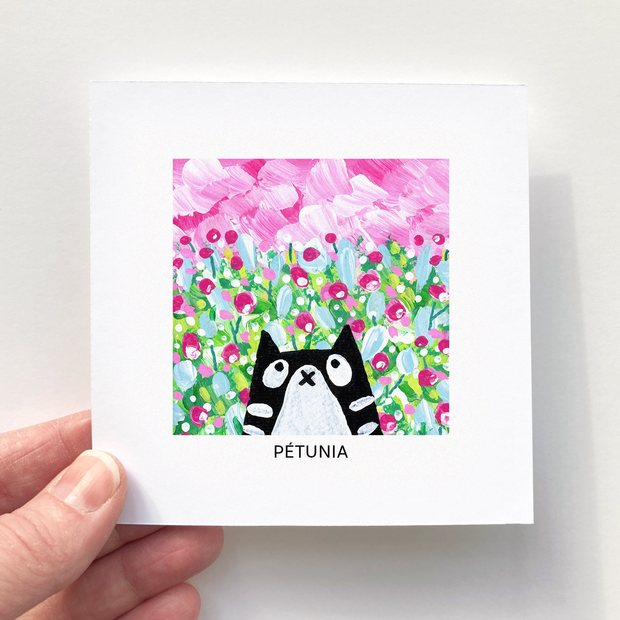 Mini Affiche 4"x4" - Mini Minou - PÉTUNIA