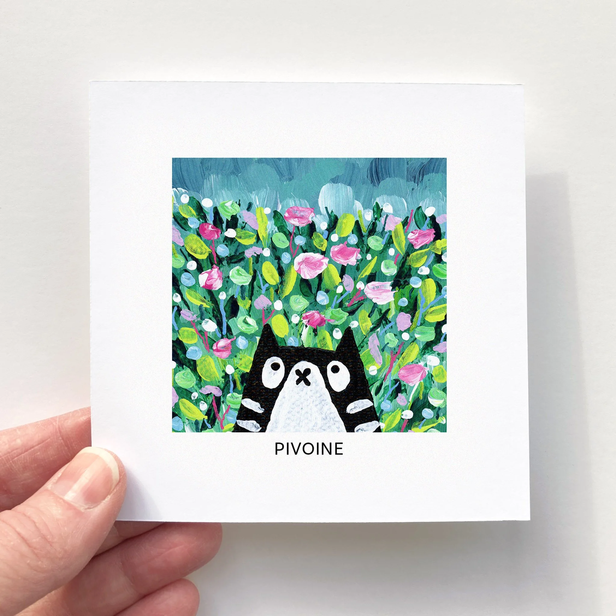 Mini Affiche 4"x4" - Mini Minou - PIVOINE