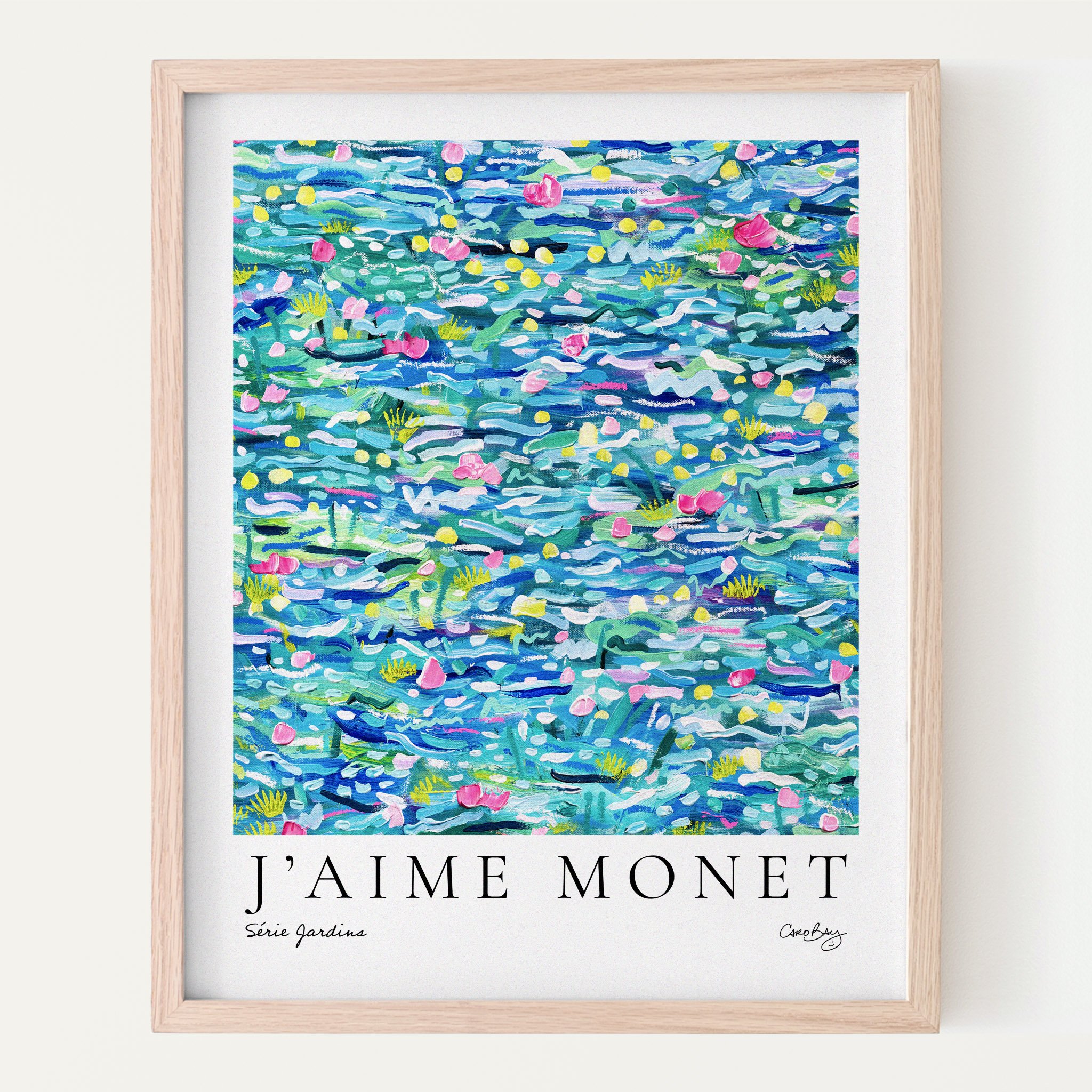 J’aime Monet-8x10-Print-Affiche-Peinture-Jardin-Floral-Abstrait-Caro-Bay-Art-CADRE.jpg