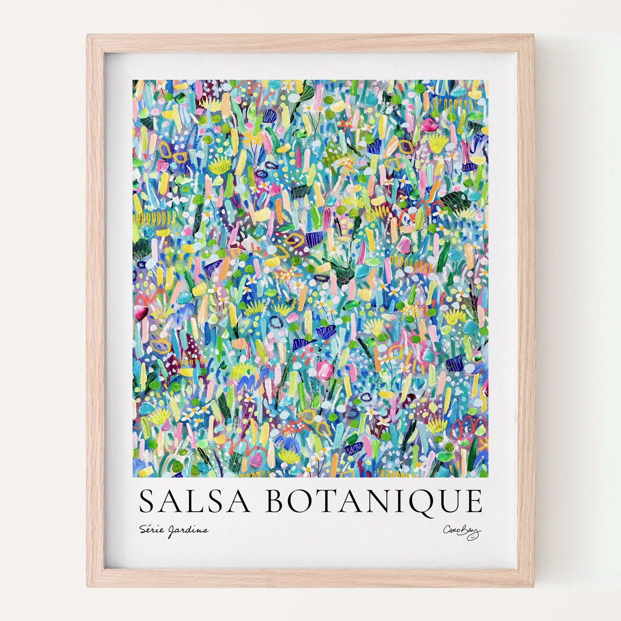 Salsa botanique-8x10-Print-Affiche-Peinture-Jardin-Floral-Abstrait-Caro-Bay-Art-CADRE.jpg