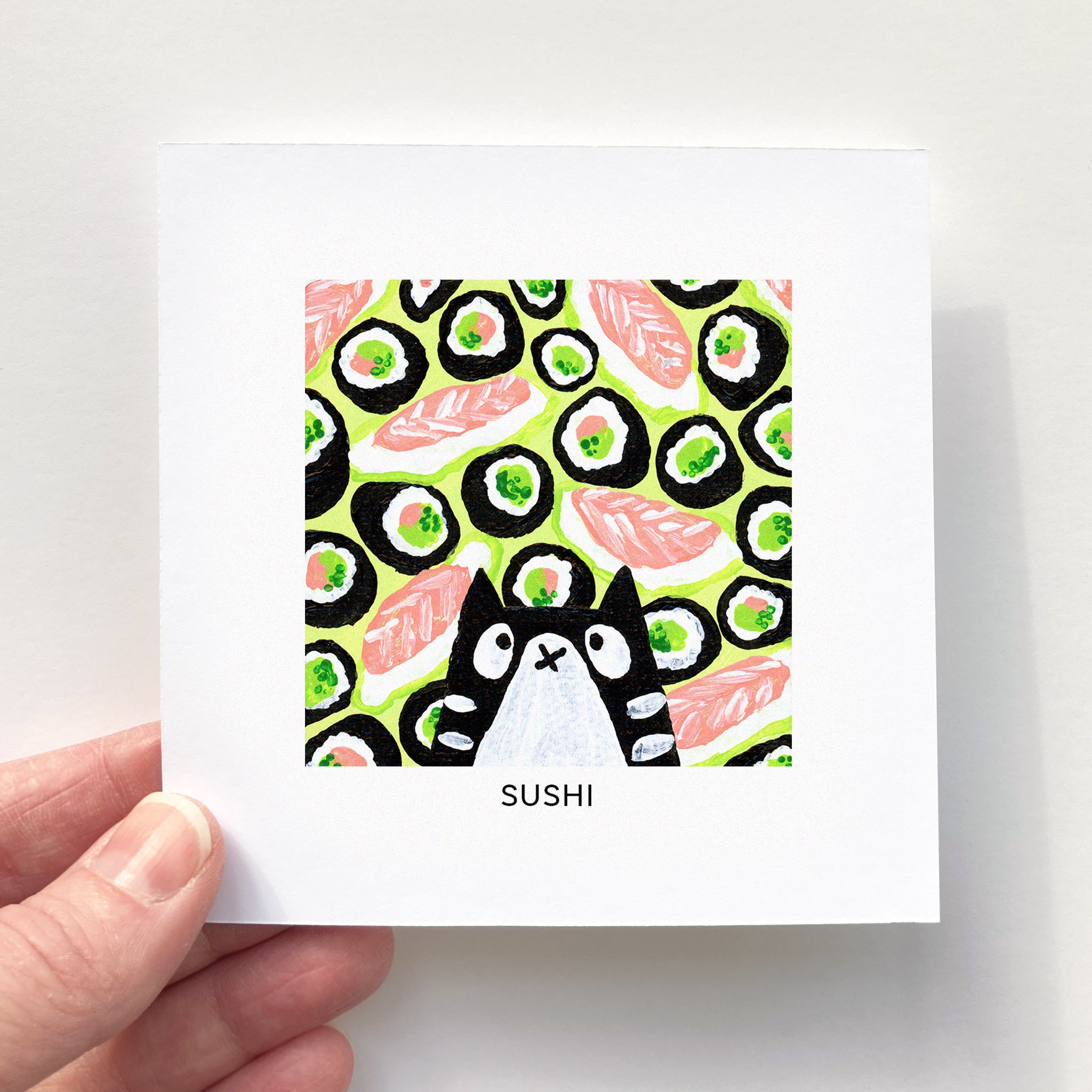 Mini Affiche 4"x4" - Mini Minou - SUSHI