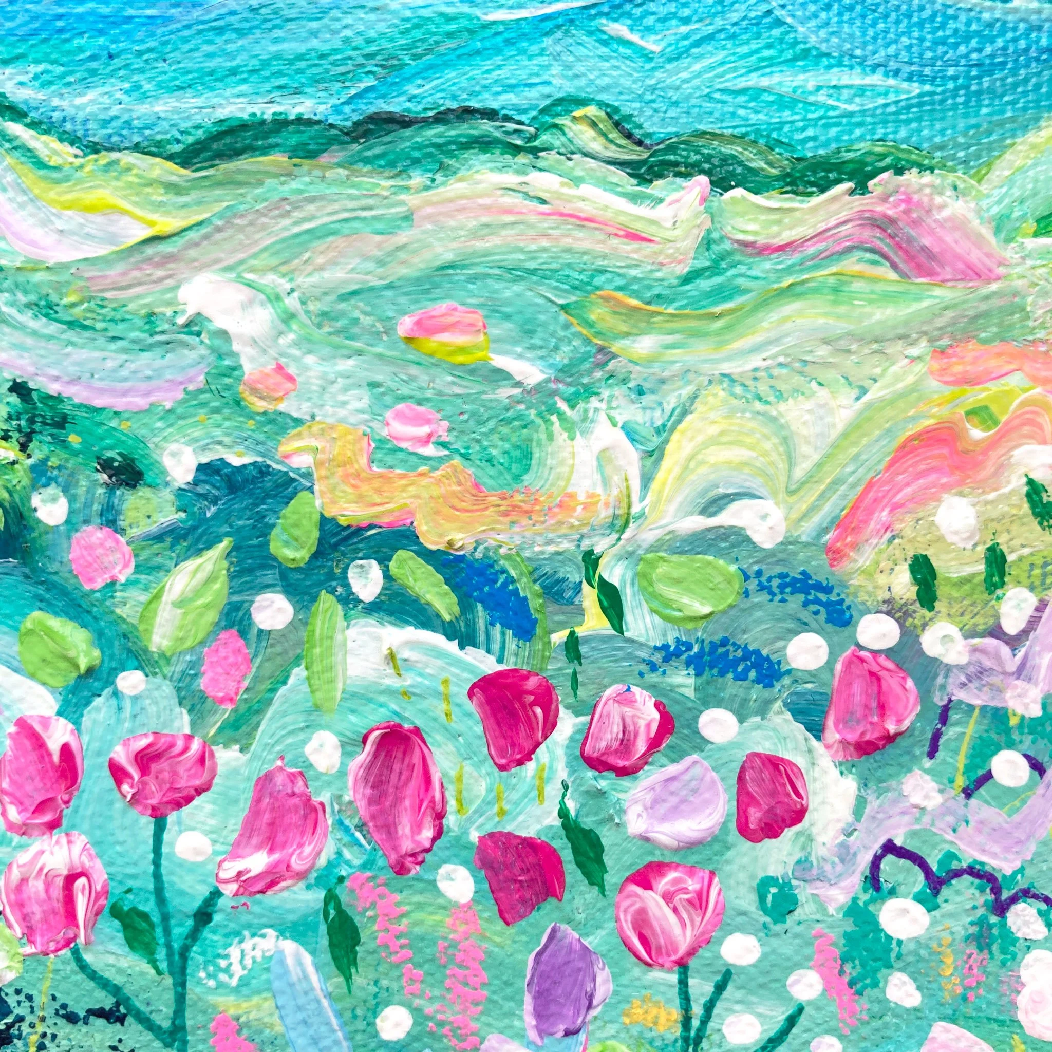 Caro-Bay-Art-100-Paysage-Montagnes-Bleues-Fleurs-Peinture-Originale-NEW-6.jpg