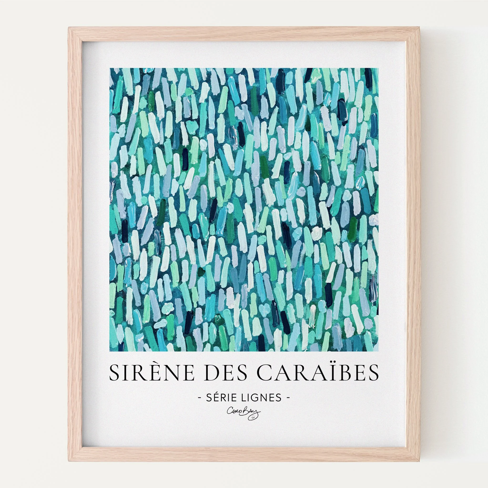 Sirene-des-Caraibes-8x10-Print-Affiche-Peinture-Abstraite-Lignes-Caro-Bay-Art-CADRE.jpg