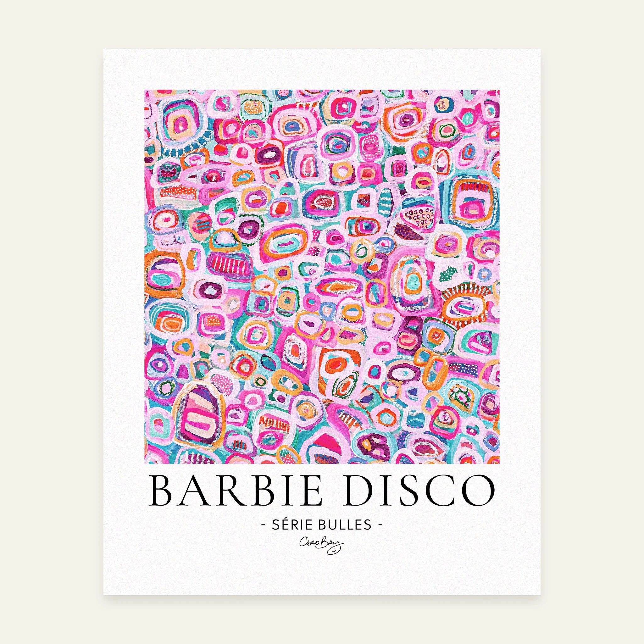 Barbie-Disco-8x10-Print-Affiche-Peinture-Abstraite-Bulles-Caro-Bay-Art.jpg