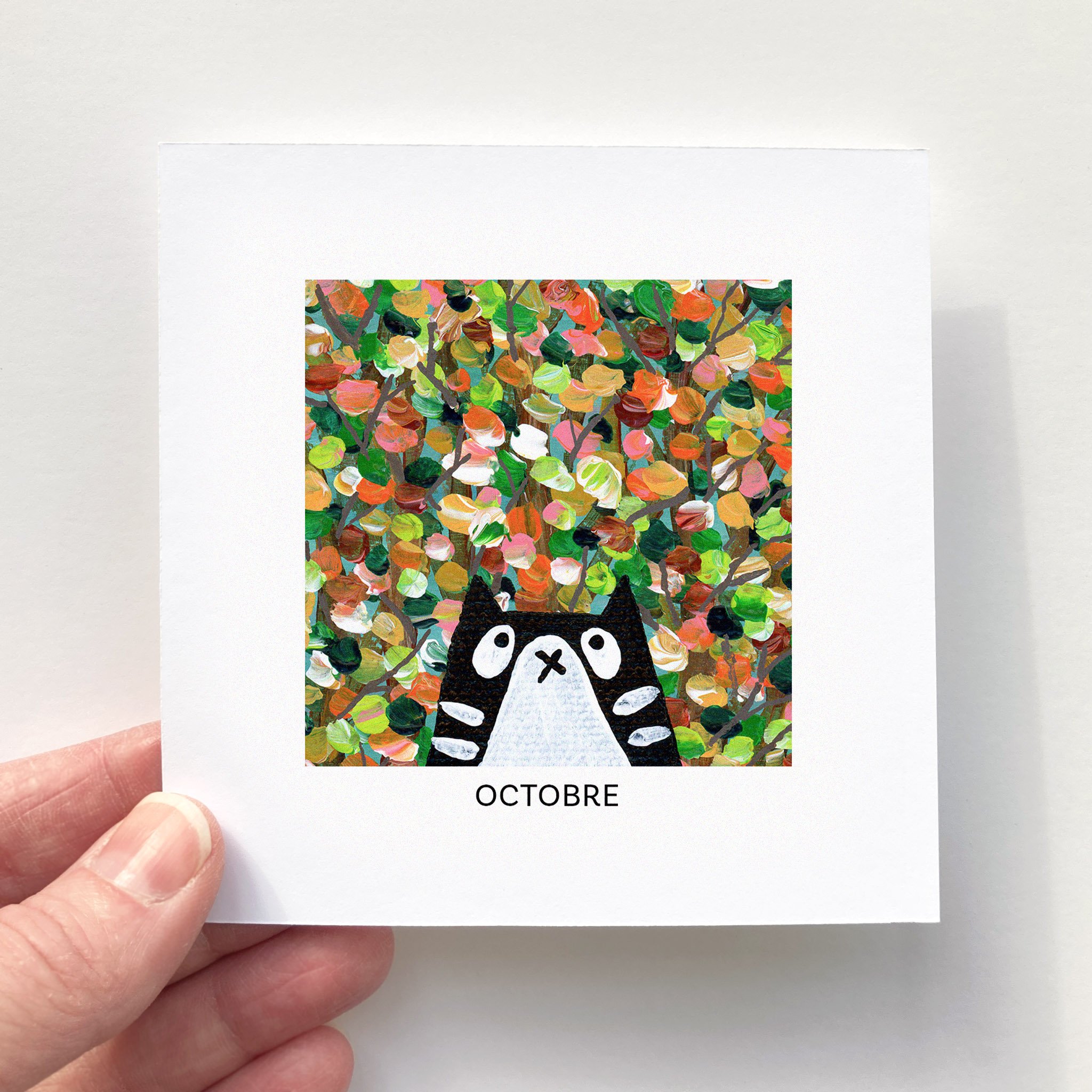 Mini Affiche 4"x4" - Mini Minou - OCTOBRE