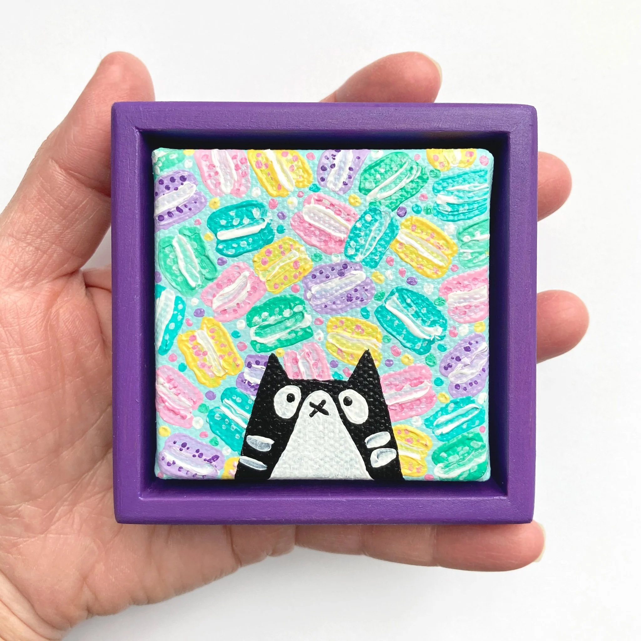 MACARON - Mini Minou | 2.5"x2.5" | Encadré