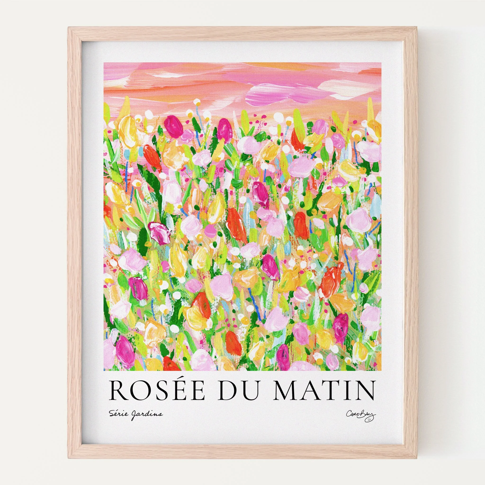 Rosée du matin-8x10-Print-Affiche-Peinture-Jardin-Floral-Abstrait-Caro-Bay-Art-CADRE.jpg