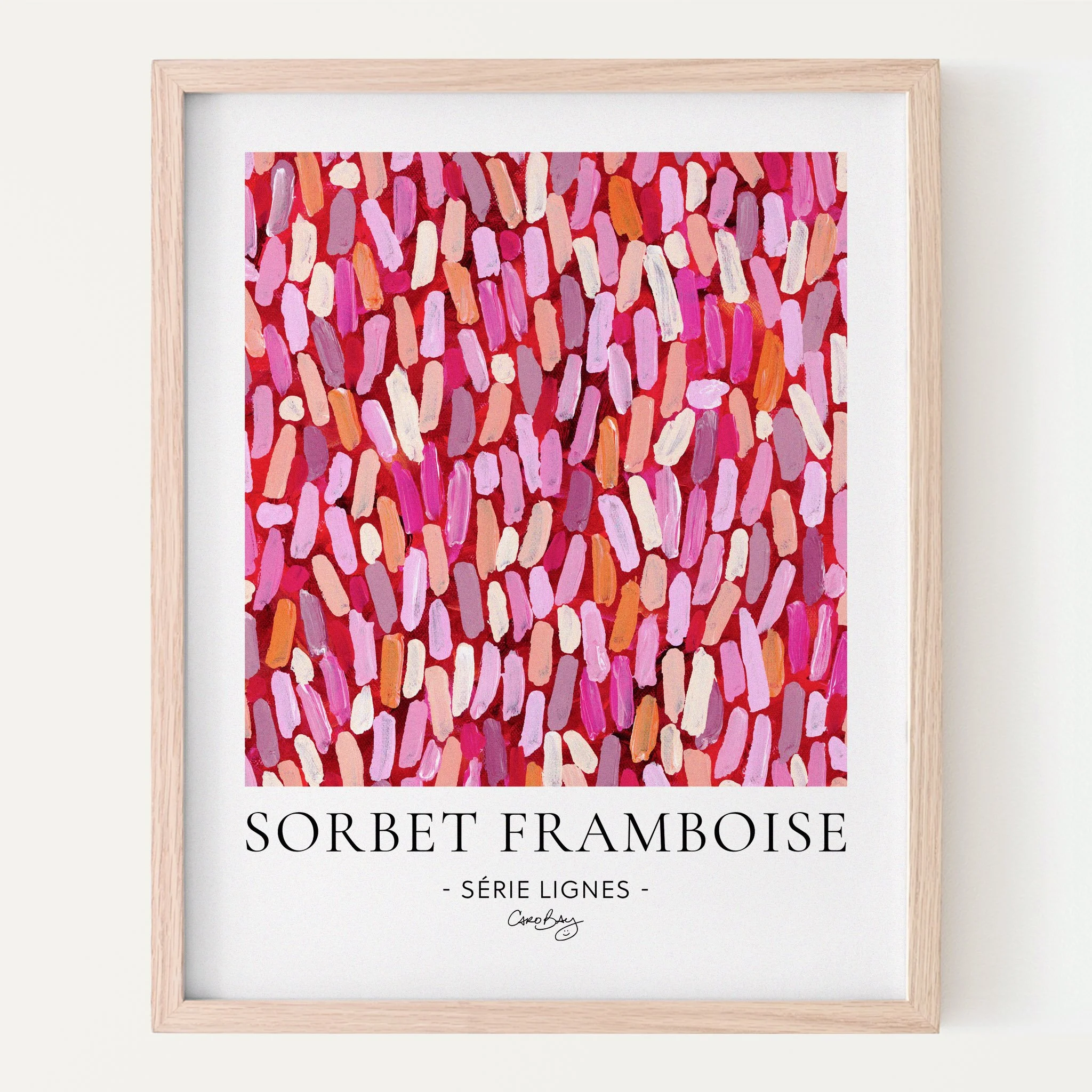 Affiche - Sorbet Framboise - Peinture abstraite