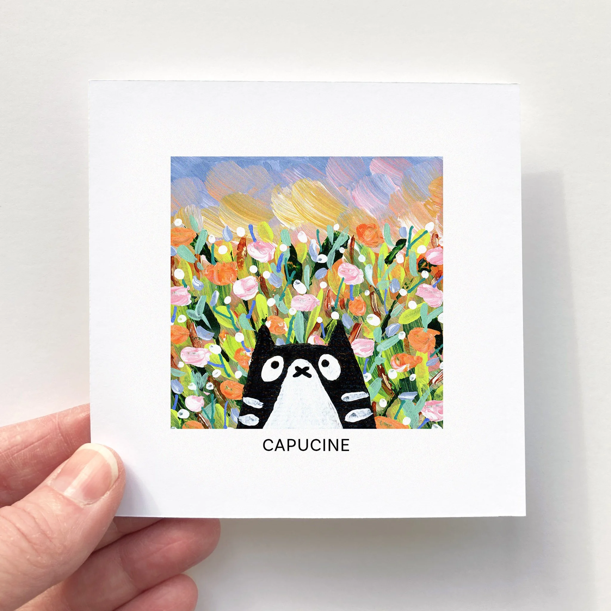 Mini Affiche 4"x4" - Mini Minou - CAPUCINE