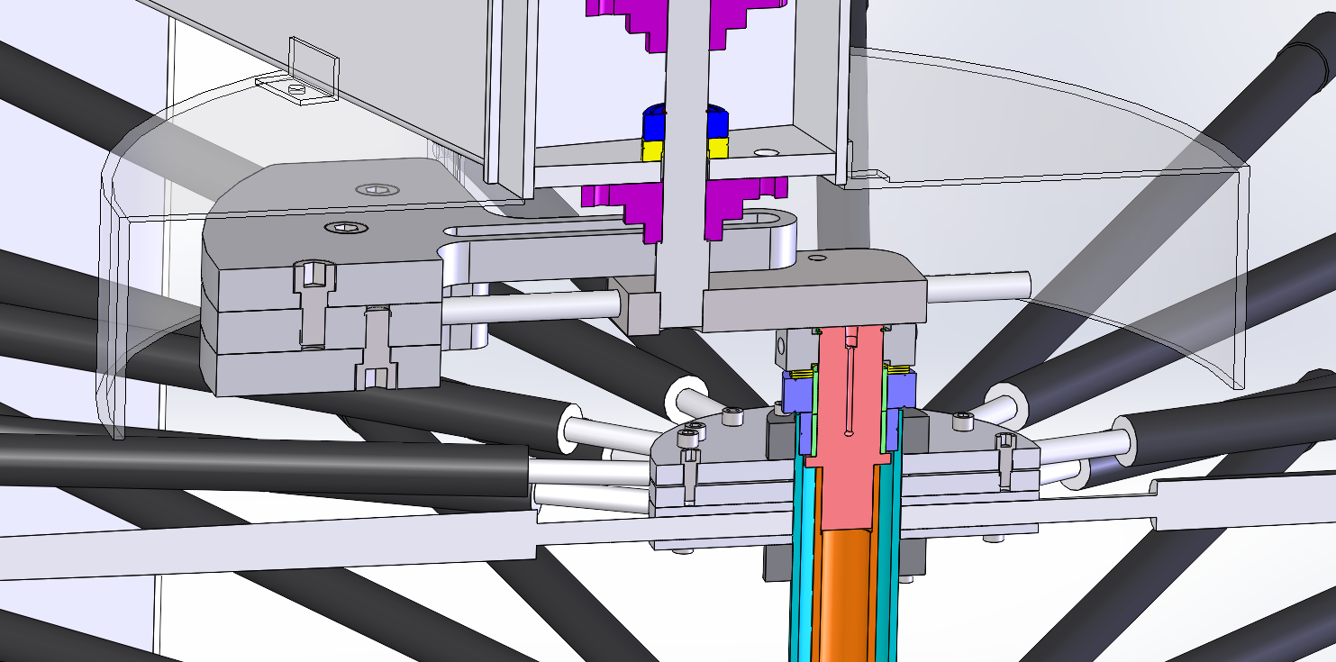 Motor shaft, eccentric mount, counter weights, drive tube, and freewheeling tube.